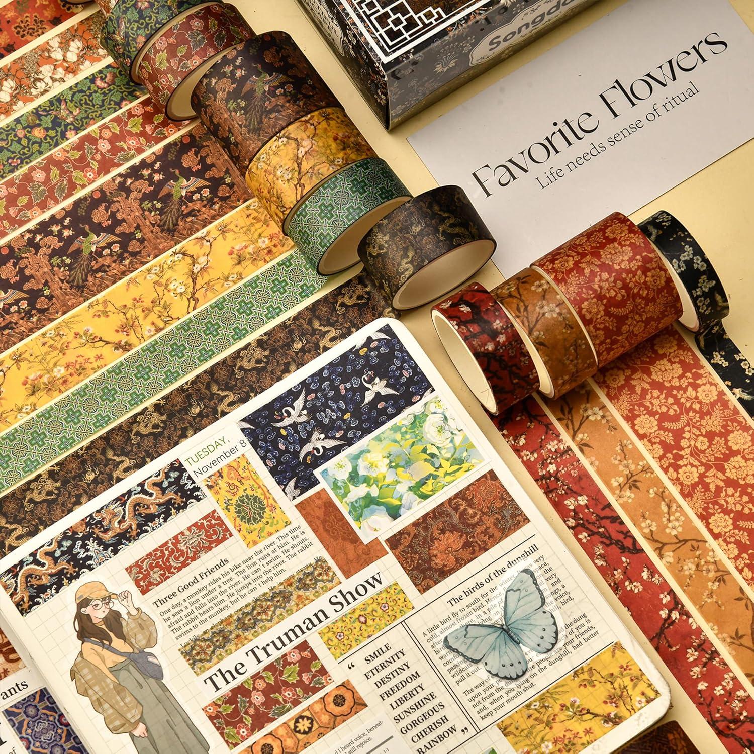 Conjunto de 12 Rollos de Cinta Washi Chinoiserie 30 mm - Songdao