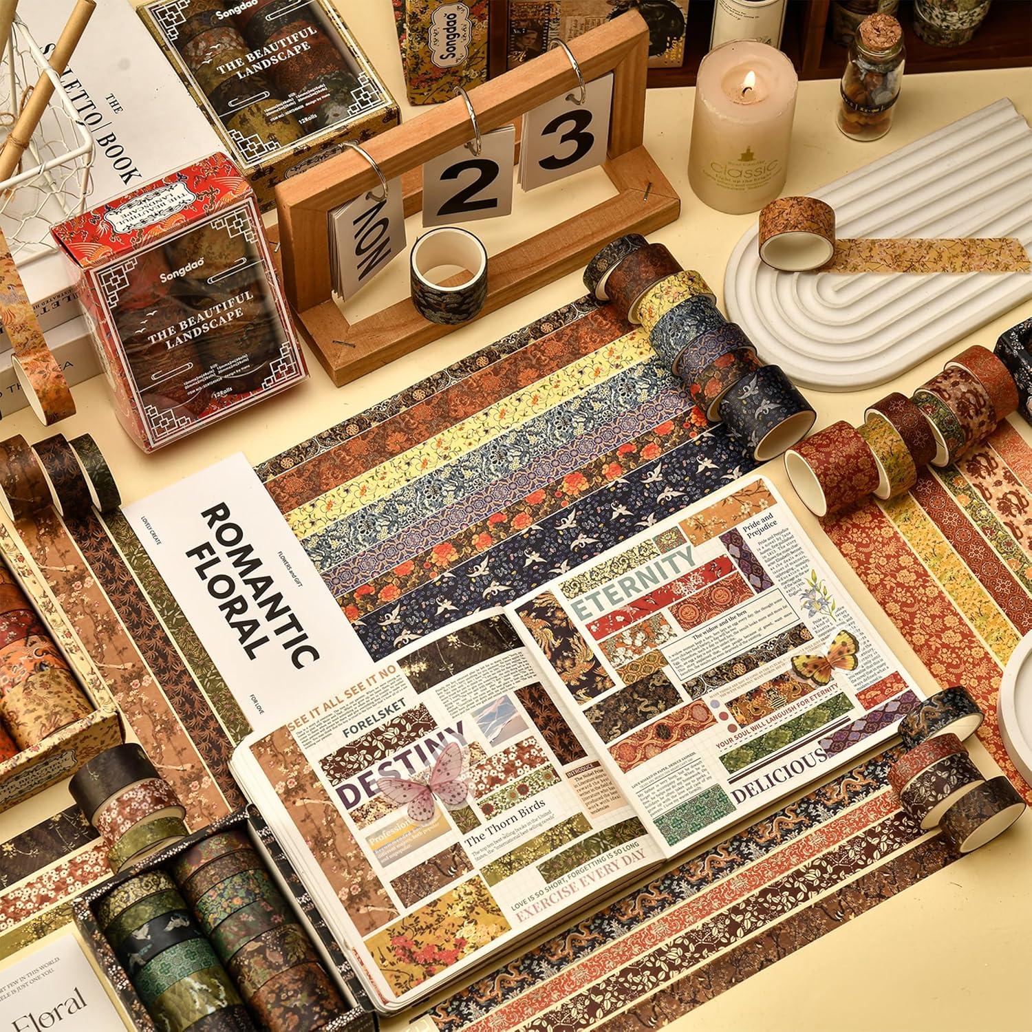 Conjunto de 12 Rollos de Cinta Washi Chinoiserie 30 mm - Songdao