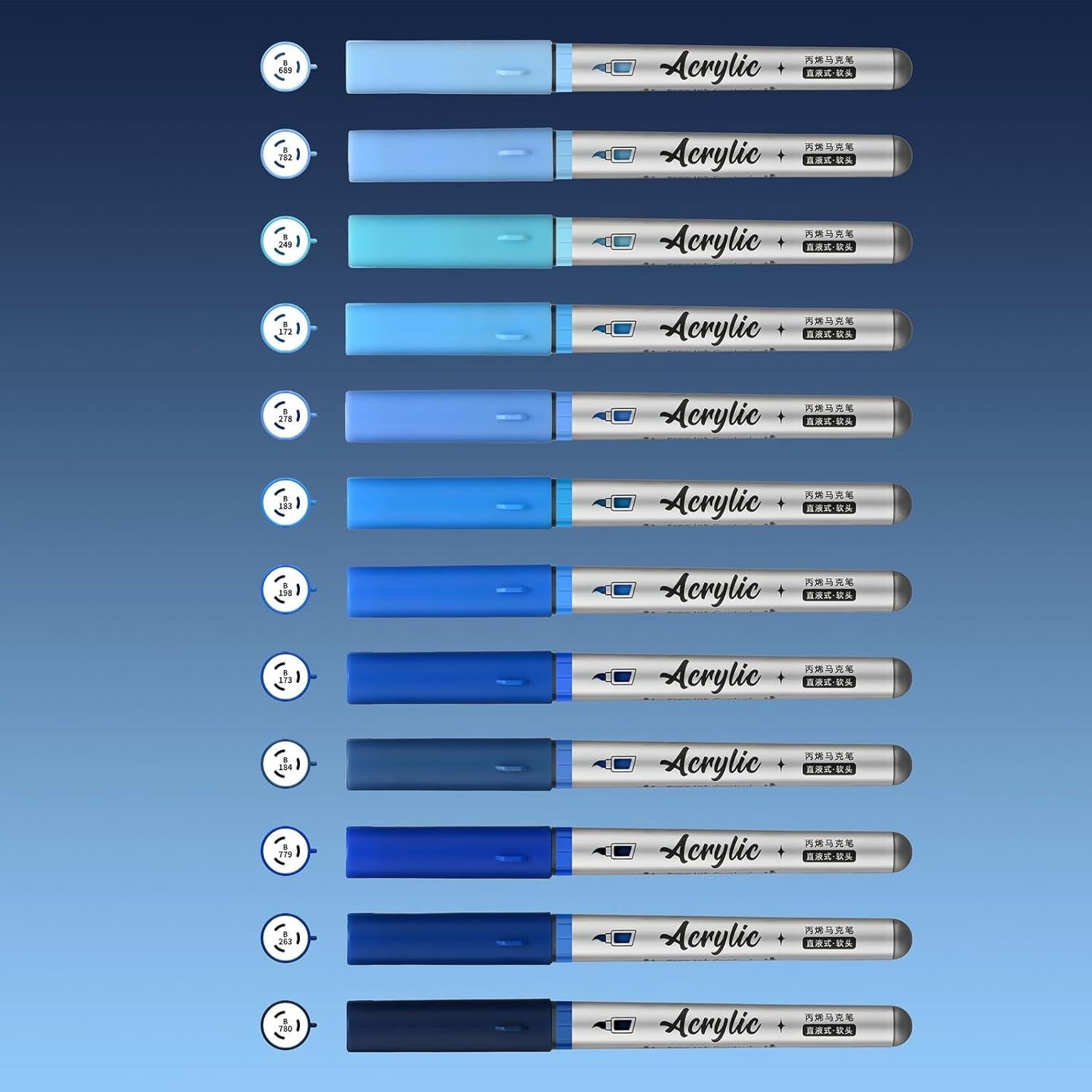 Marcadores de Pintura Acrílica ZZWUAPT, 12 Colores, Punta de Pincel