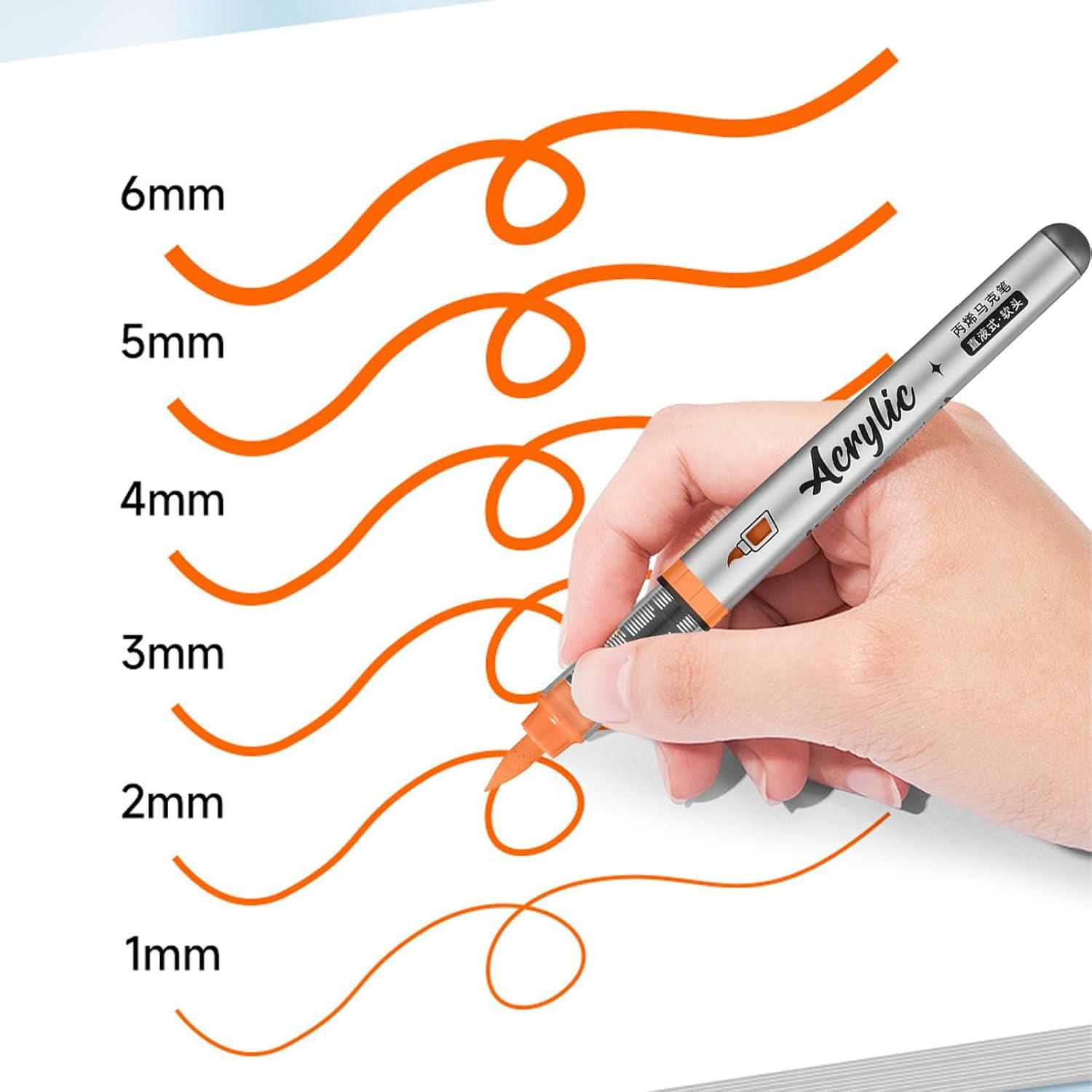 Marcadores de Pintura Acrílica ZZWUAPT, 12 Colores, Punta de Pincel