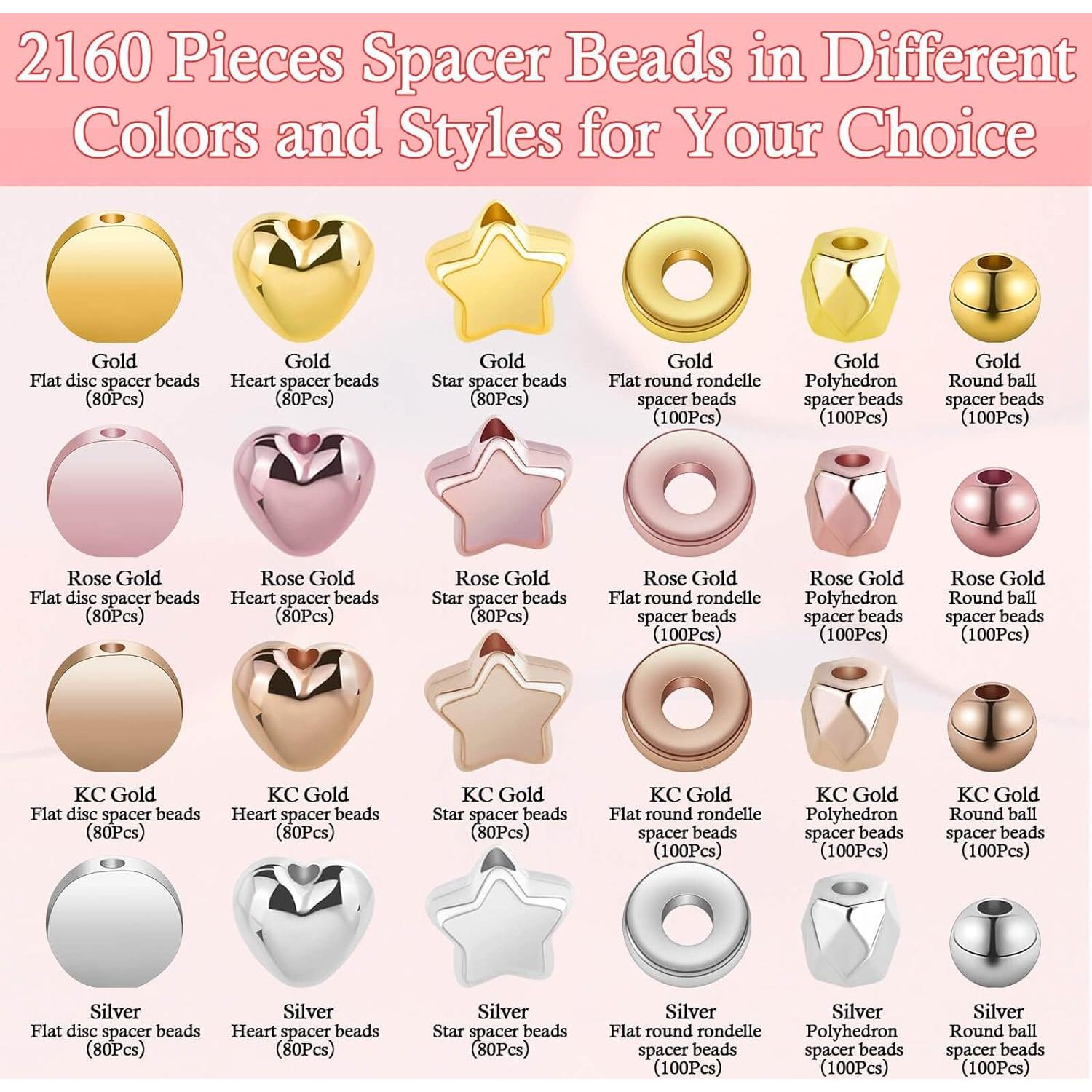 2160 Piezas Perlas Espaciadoras Selizo para Joyería DIY