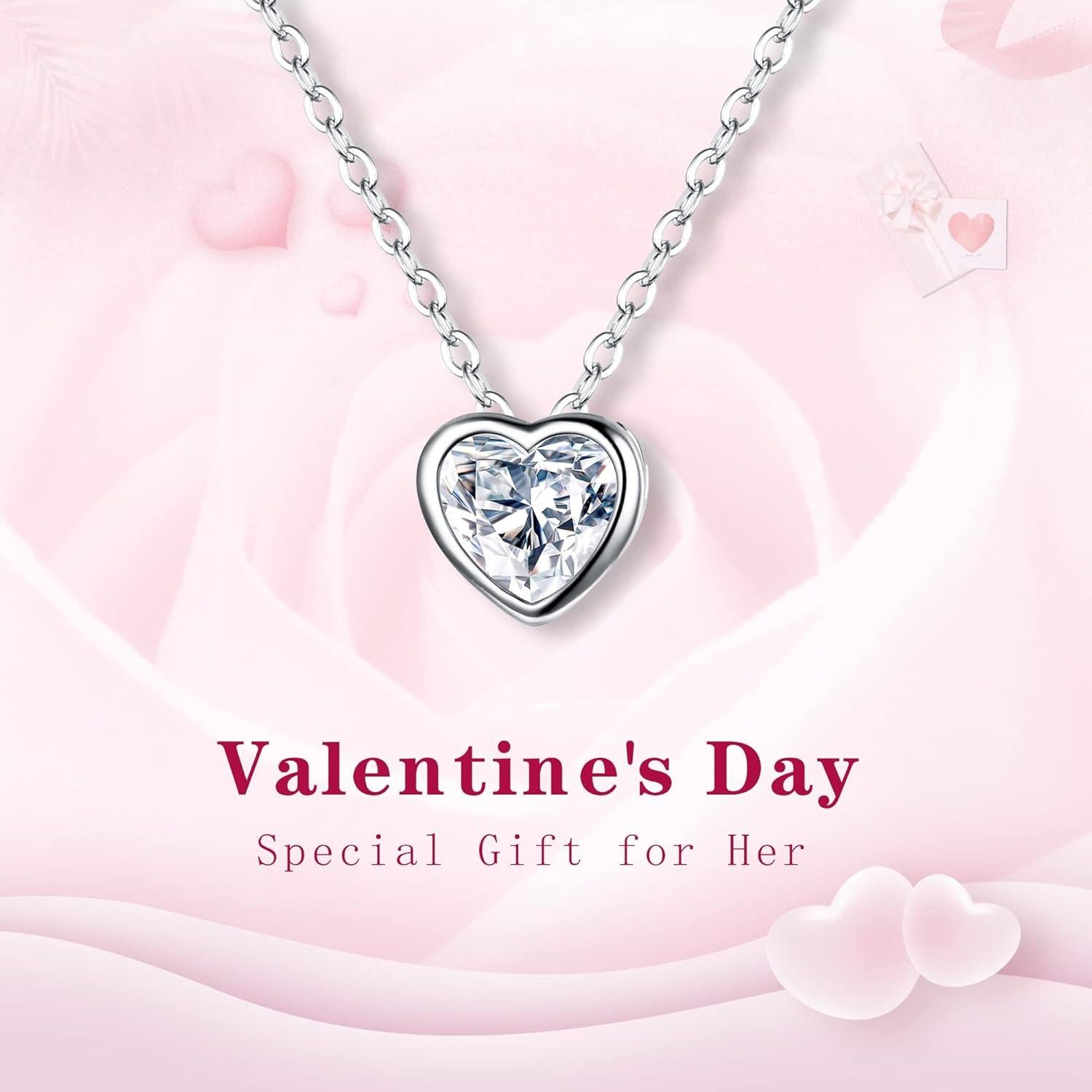 Collar Choker Corazón Plata Esterlina 925 Ever Faith 40-44cm