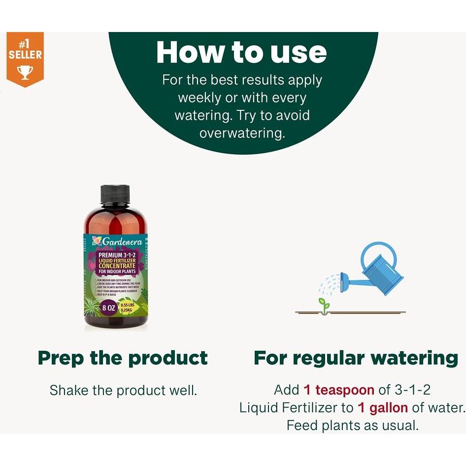 Fertilizante Líquido Concentrado Gardenera 3-1-2 para Plantas 236.6 ml