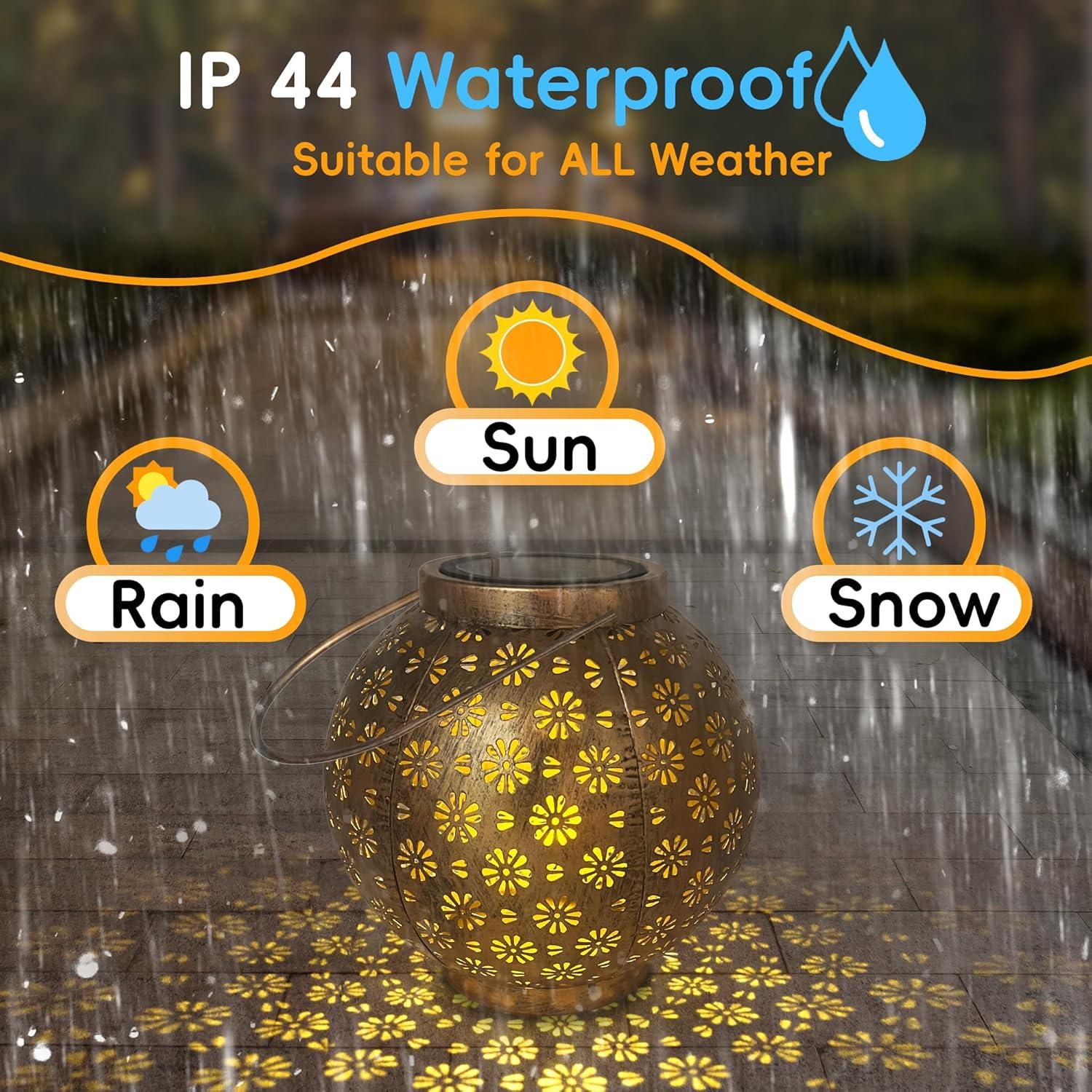 Linterna Solar Decorativa Benno HXV-03 Metal Impermeable