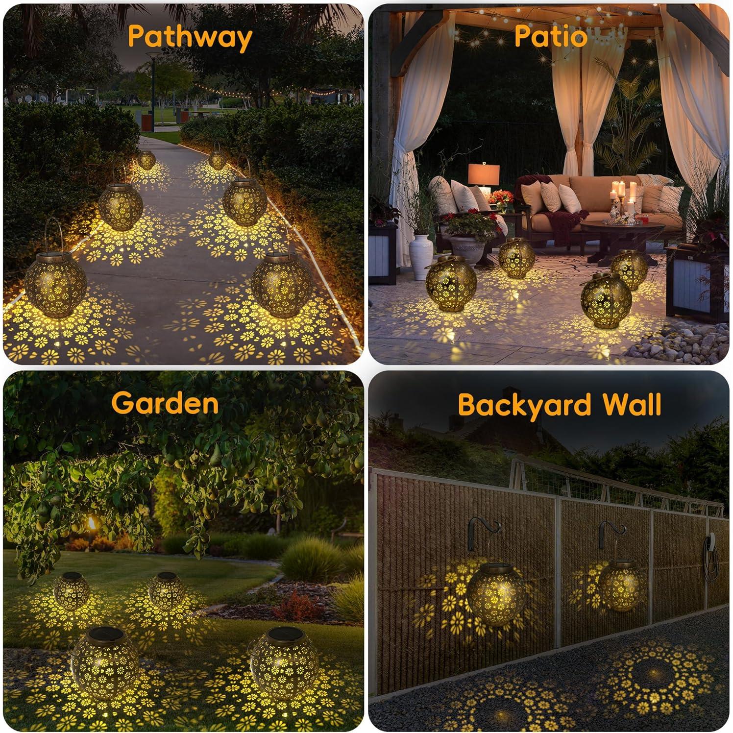 Linterna Solar Decorativa Benno HXV-03 Metal Impermeable