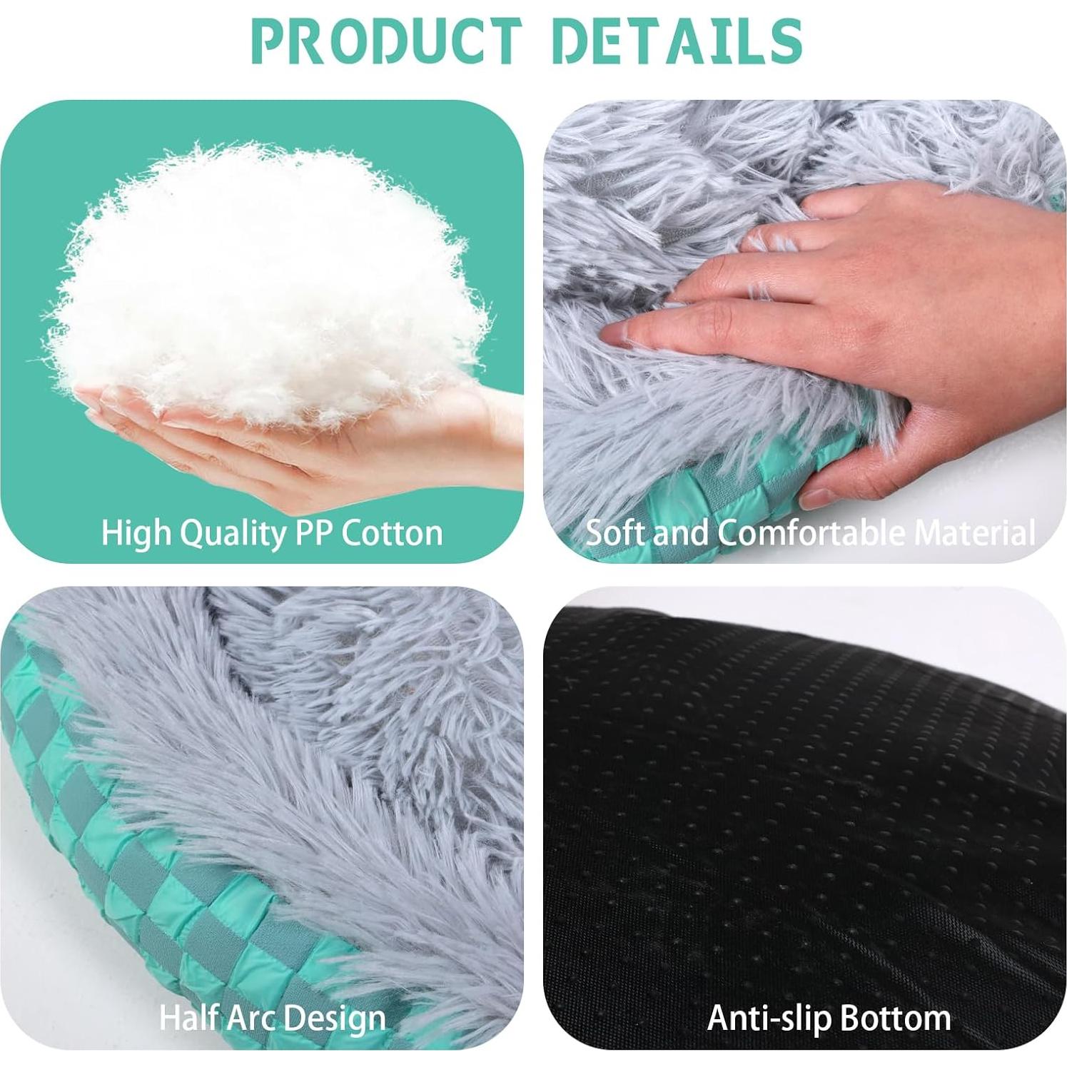 Cama para Gatos FADEYJ con Capucha Autocalentable Gris 50.8 cm