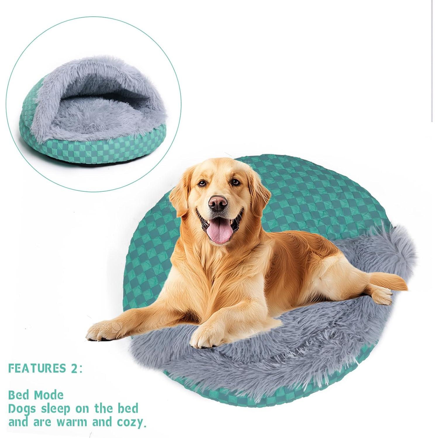 Cama para Gatos FADEYJ con Capucha Autocalentable Gris 50.8 cm