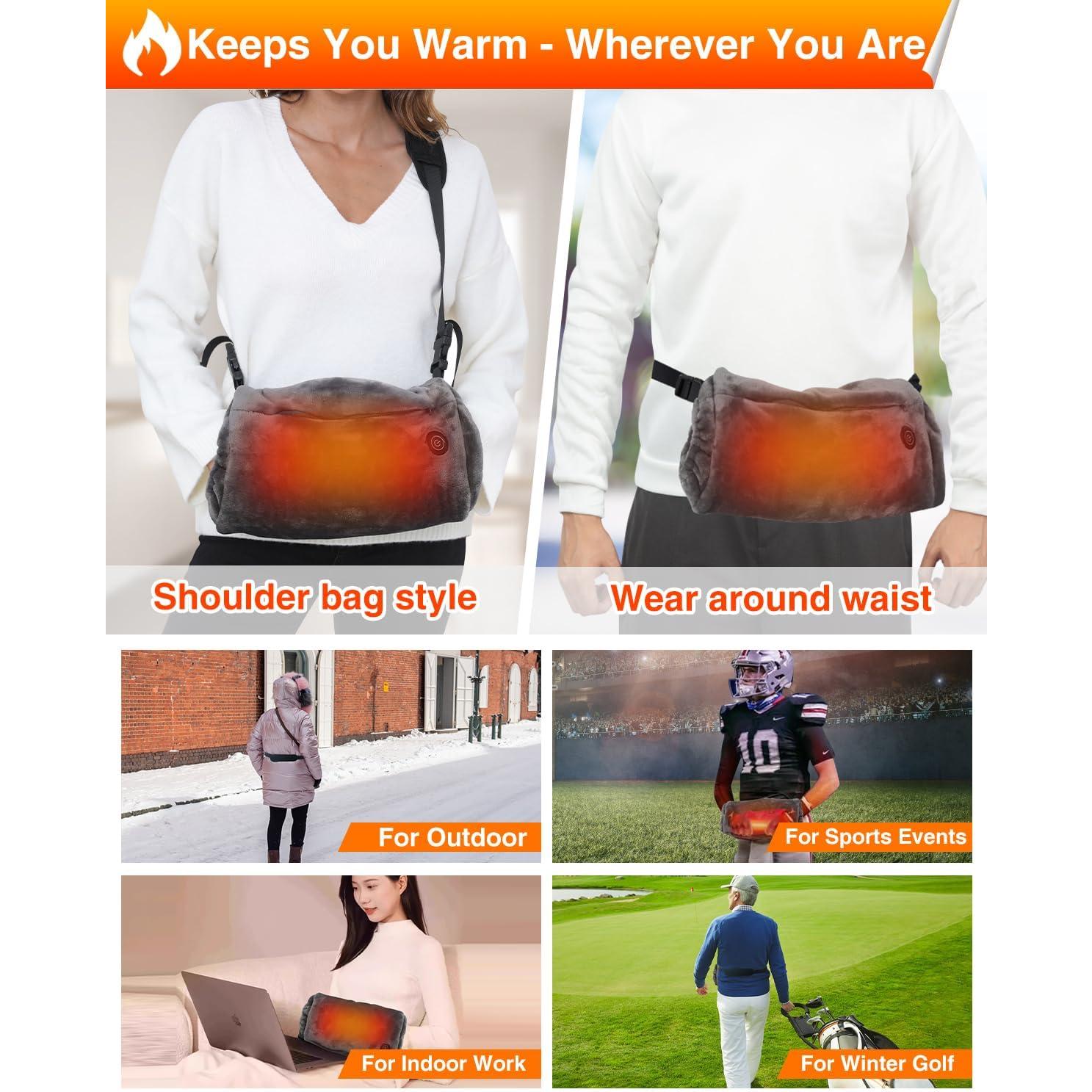 Bolsa Calentadora de Manos Eléctrica MBVOICO Muff Grande 80°C