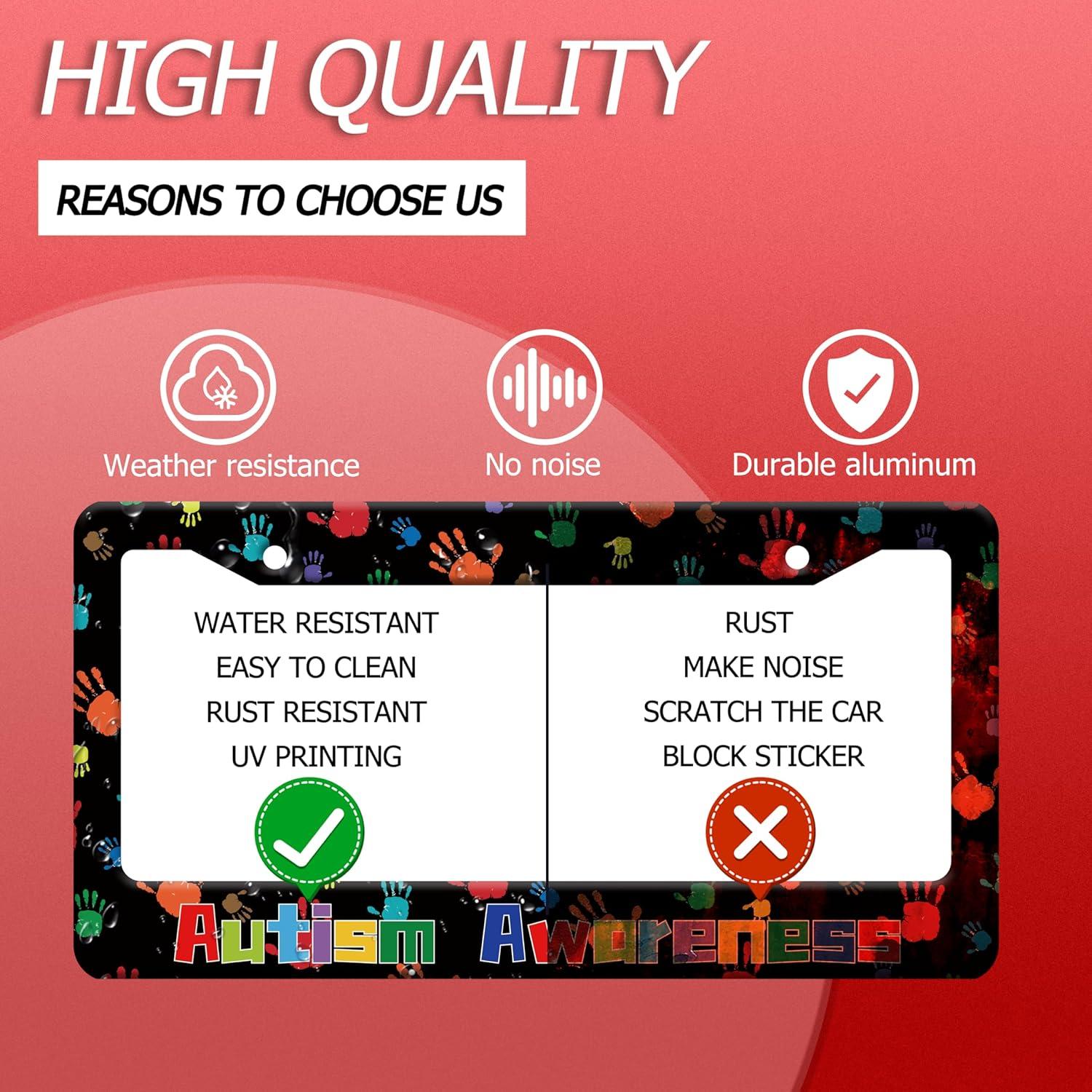 Marco de Placa de Licencia BRAGHRTED Autismo 31x15 cm