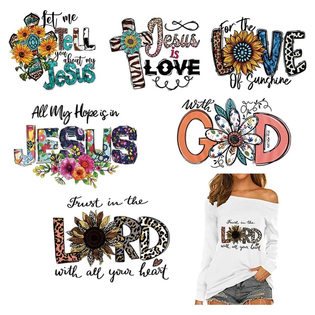 6 Piezas Parche de Transferencia de Calor Jesús ROMODIYA