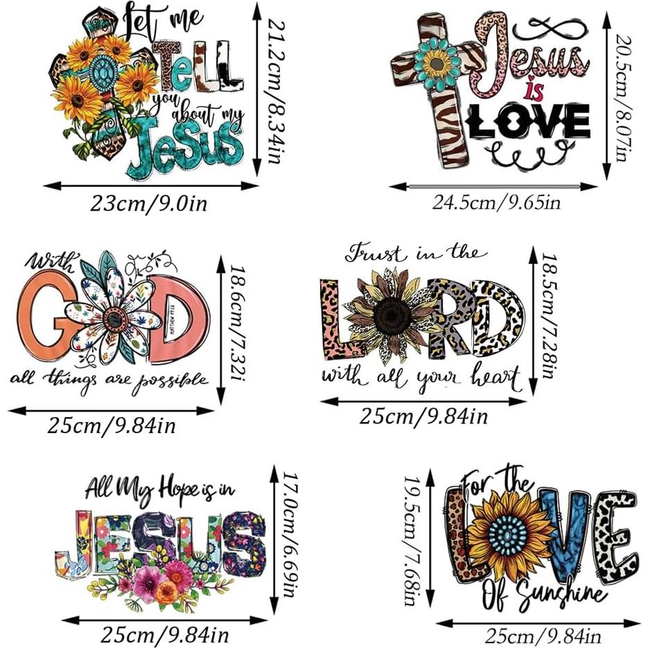 6 Piezas Parche de Transferencia de Calor Jesús ROMODIYA