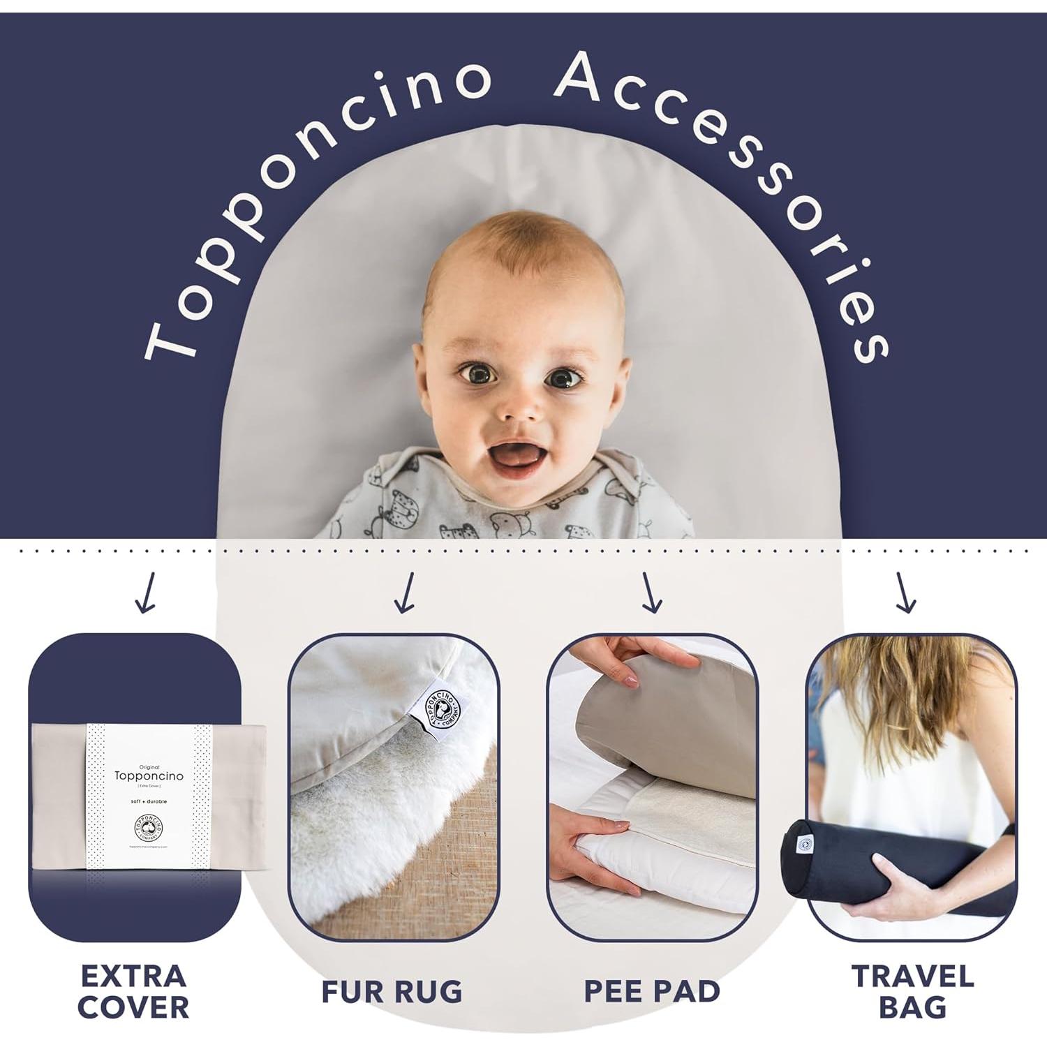 Almohada de Soporte para Bebés Topponcino Orgánico Gris