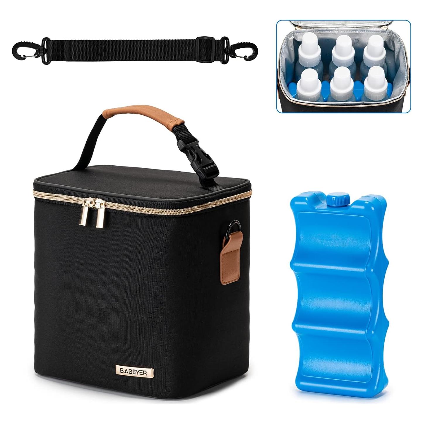Bolsa de Enfriamiento de Leche Materna BABEYER Negra 6 Biberones