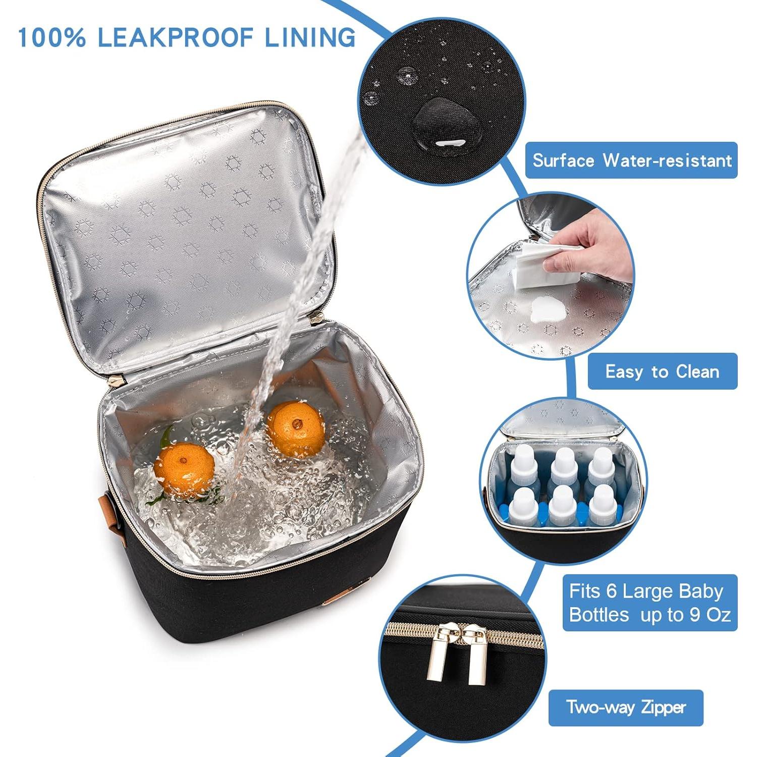 Bolsa de Enfriamiento de Leche Materna BABEYER Negra 6 Biberones