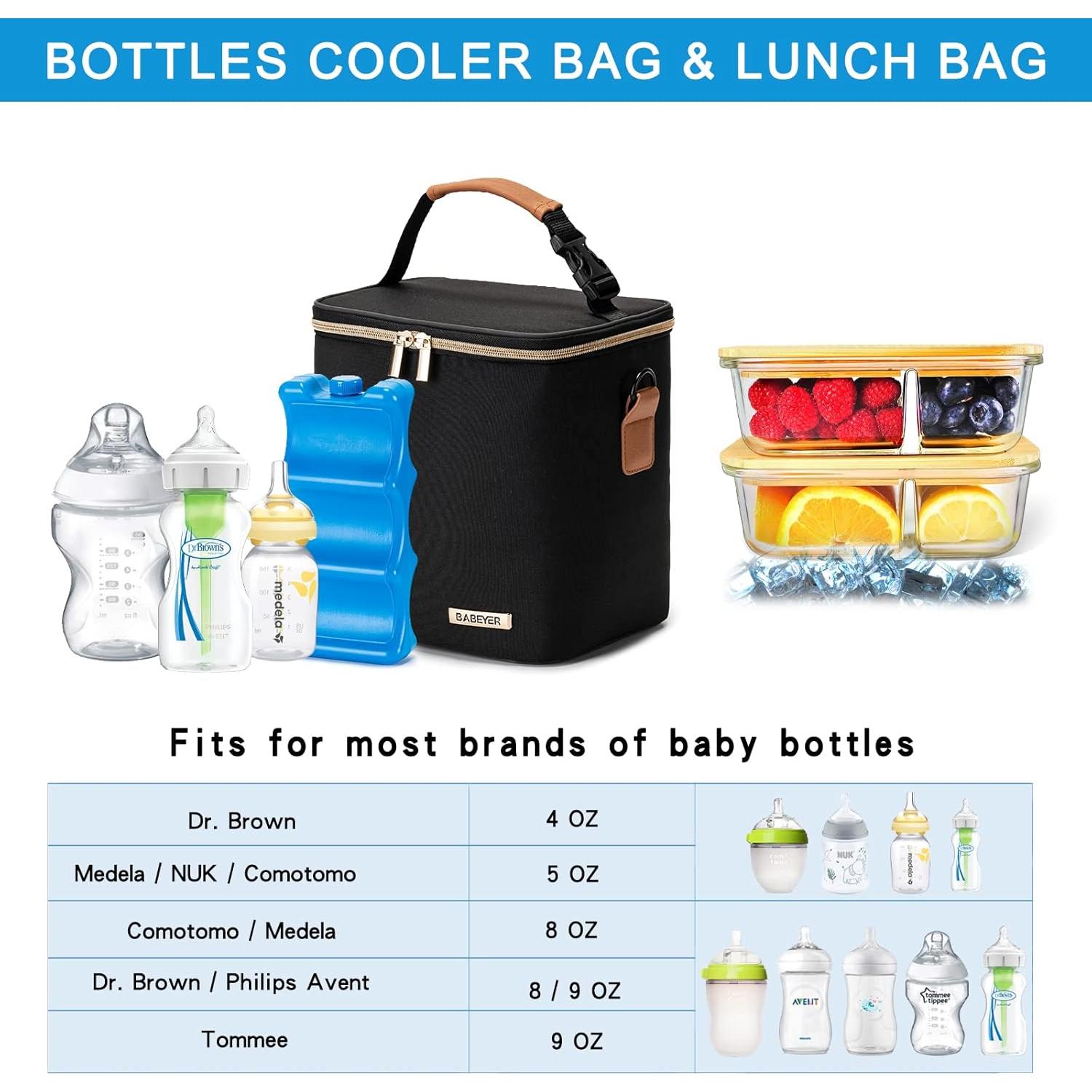 Bolsa de Enfriamiento de Leche Materna BABEYER Negra 6 Biberones