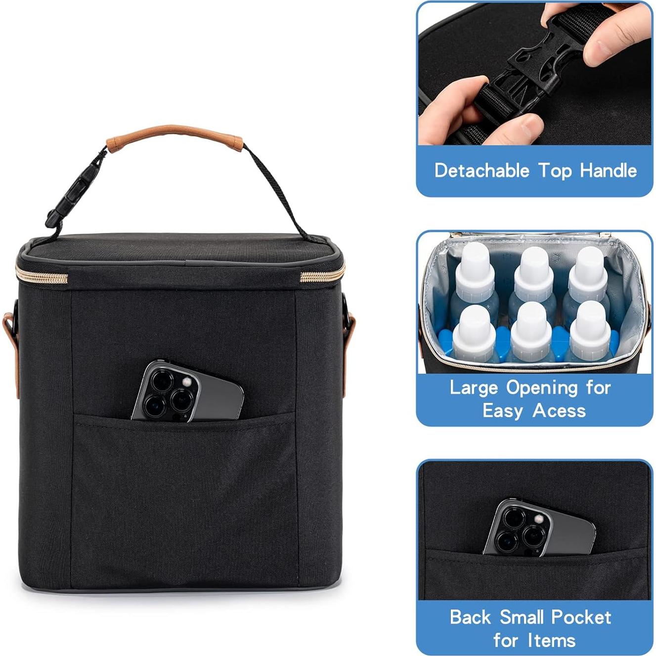 Bolsa de Enfriamiento de Leche Materna BABEYER Negra 6 Biberones