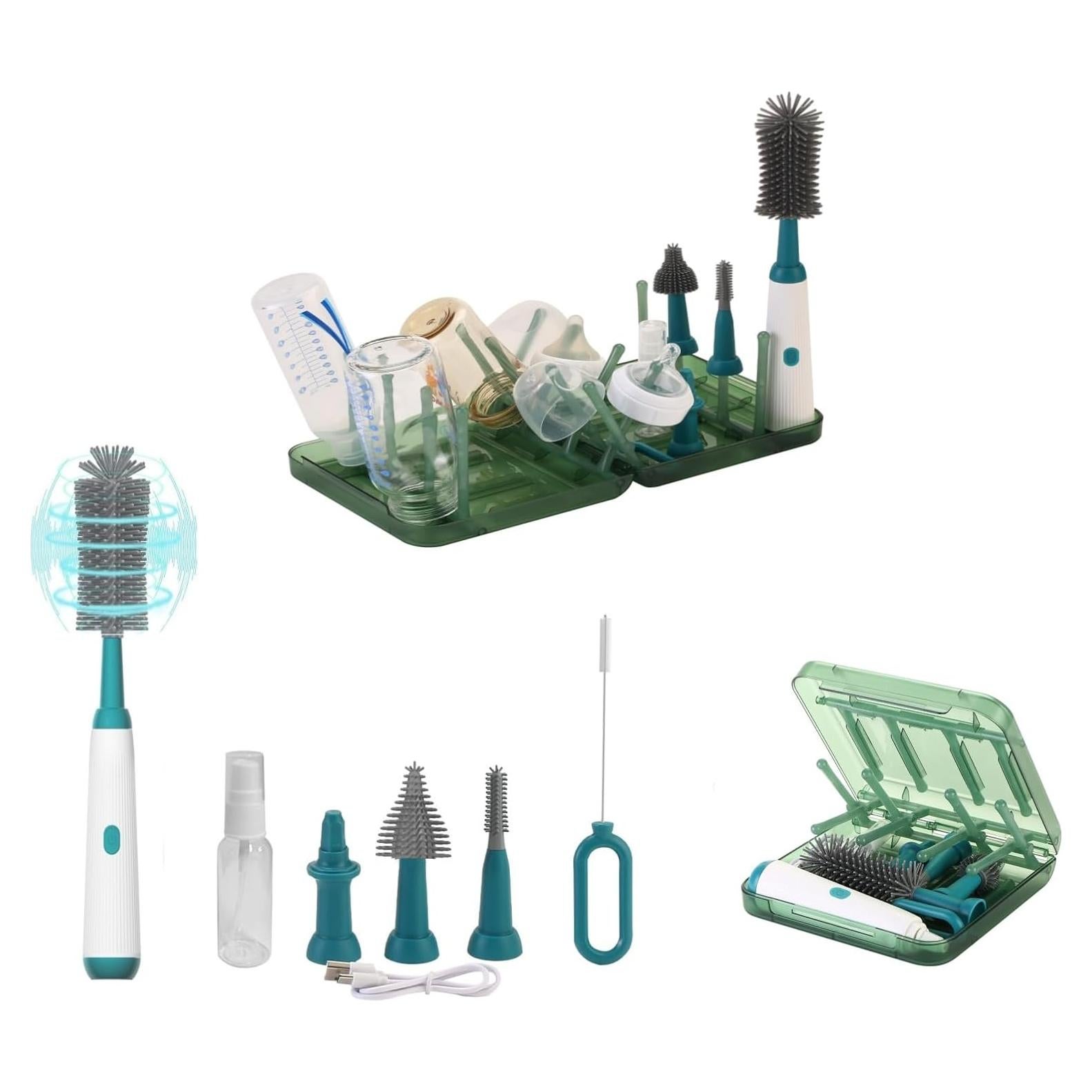 Juego Limpiador de Botellas Eléctrico WHNL con Soporte Secado