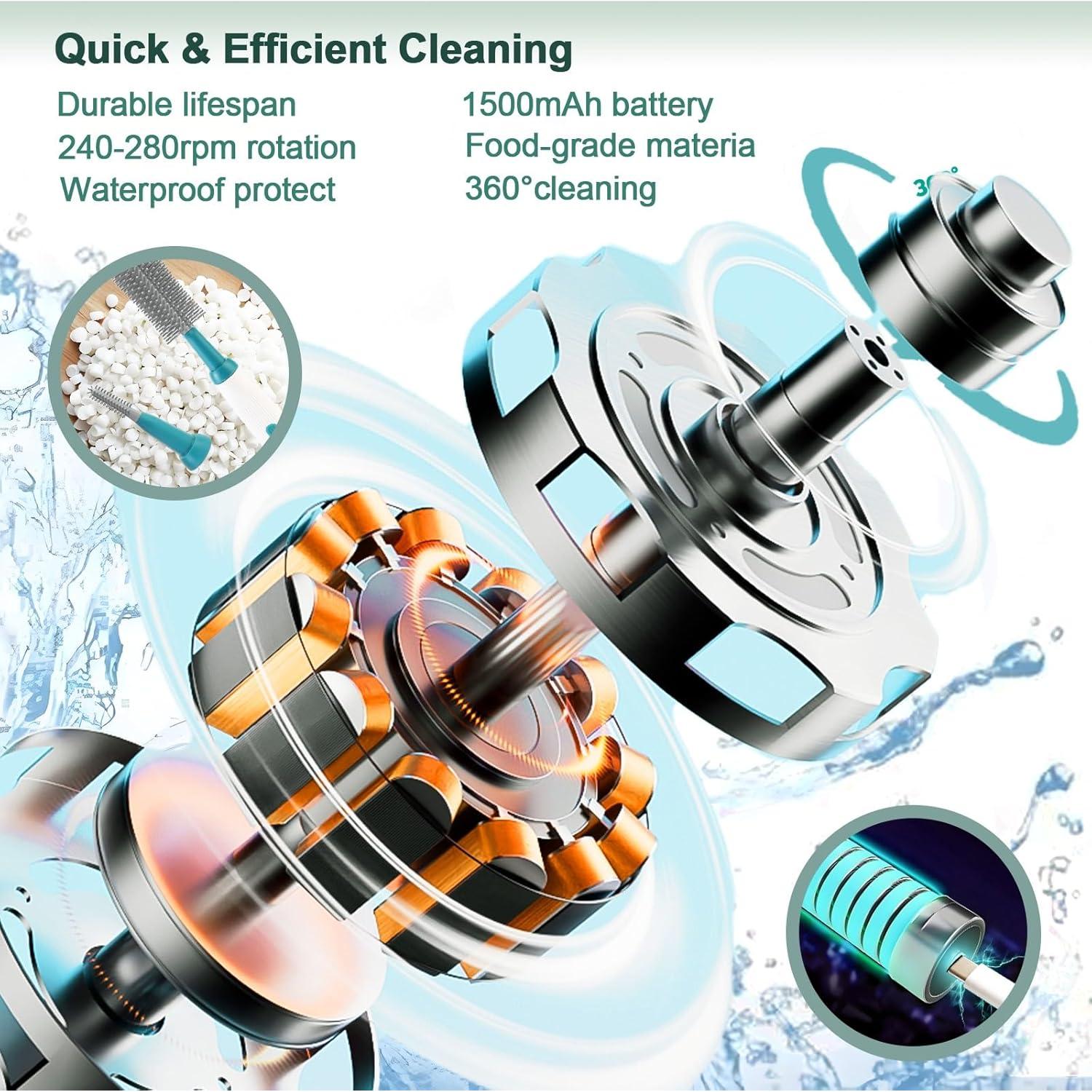 Juego Limpiador de Botellas Eléctrico WHNL con Soporte Secado