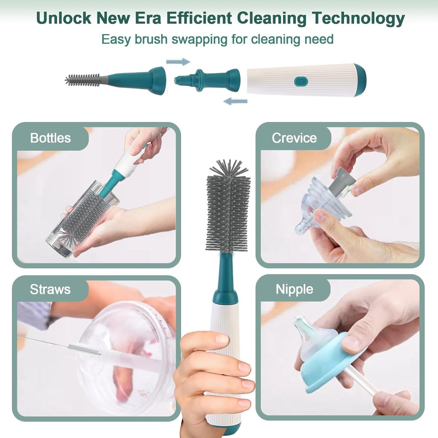 Juego Limpiador de Botellas Eléctrico WHNL con Soporte Secado