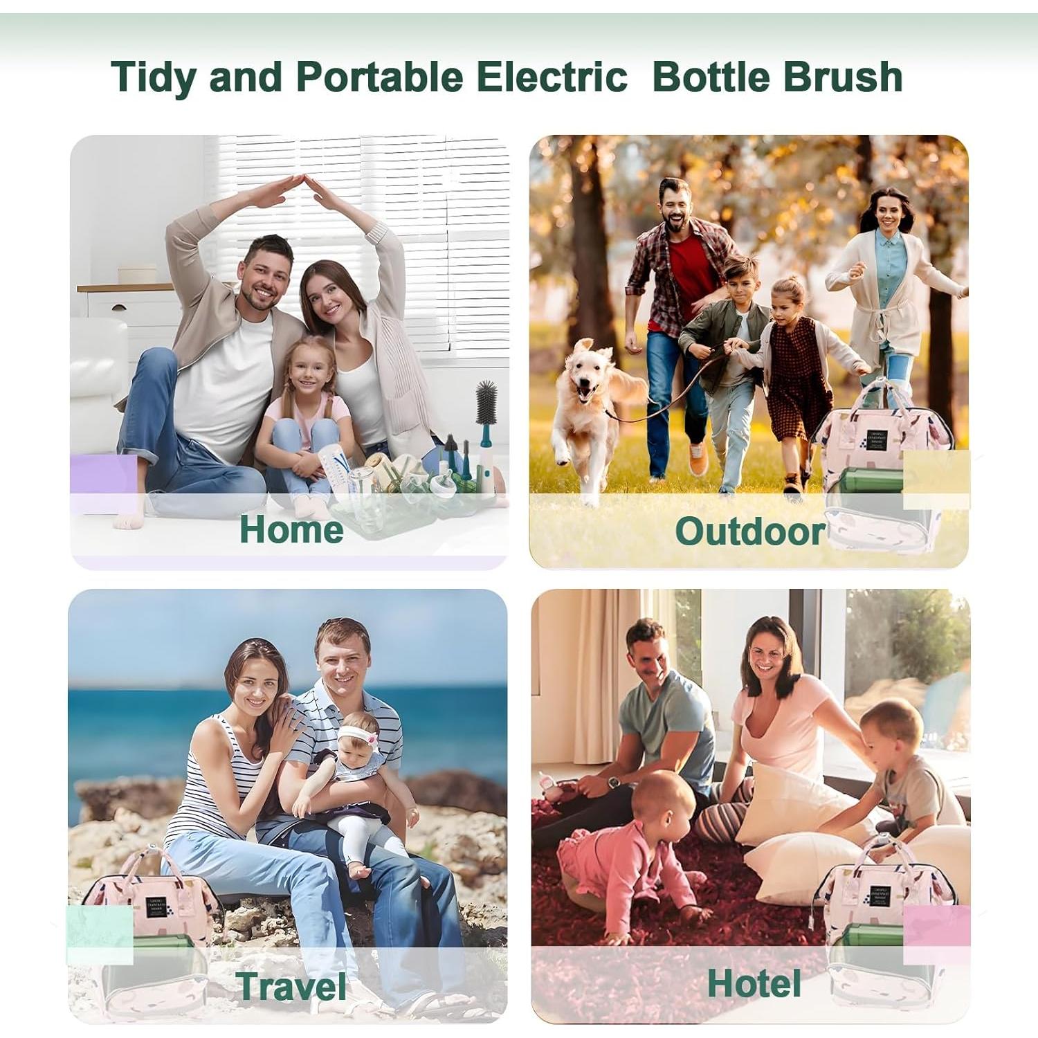 Juego Limpiador de Botellas Eléctrico WHNL con Soporte Secado