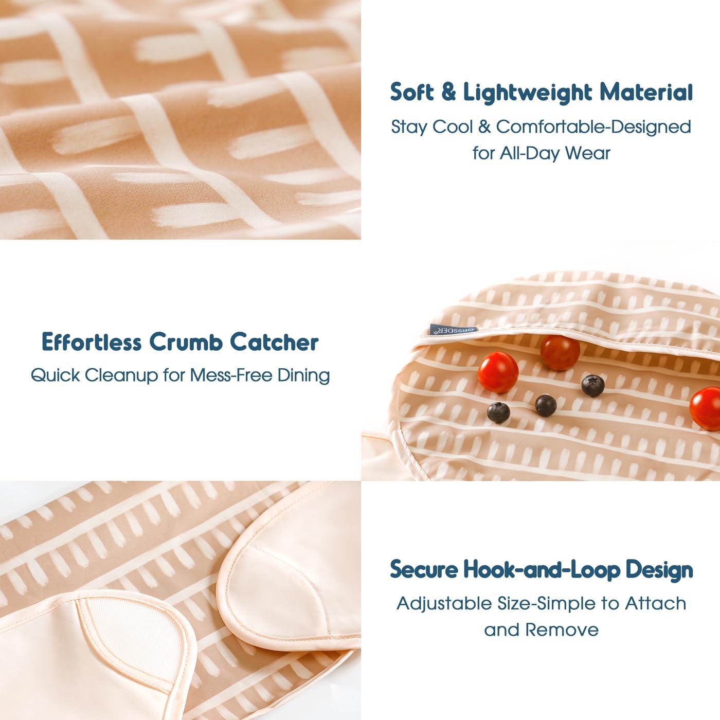 Baberos de Alimentación GRSSDER para Bebés 6-36 Meses, Impermeables