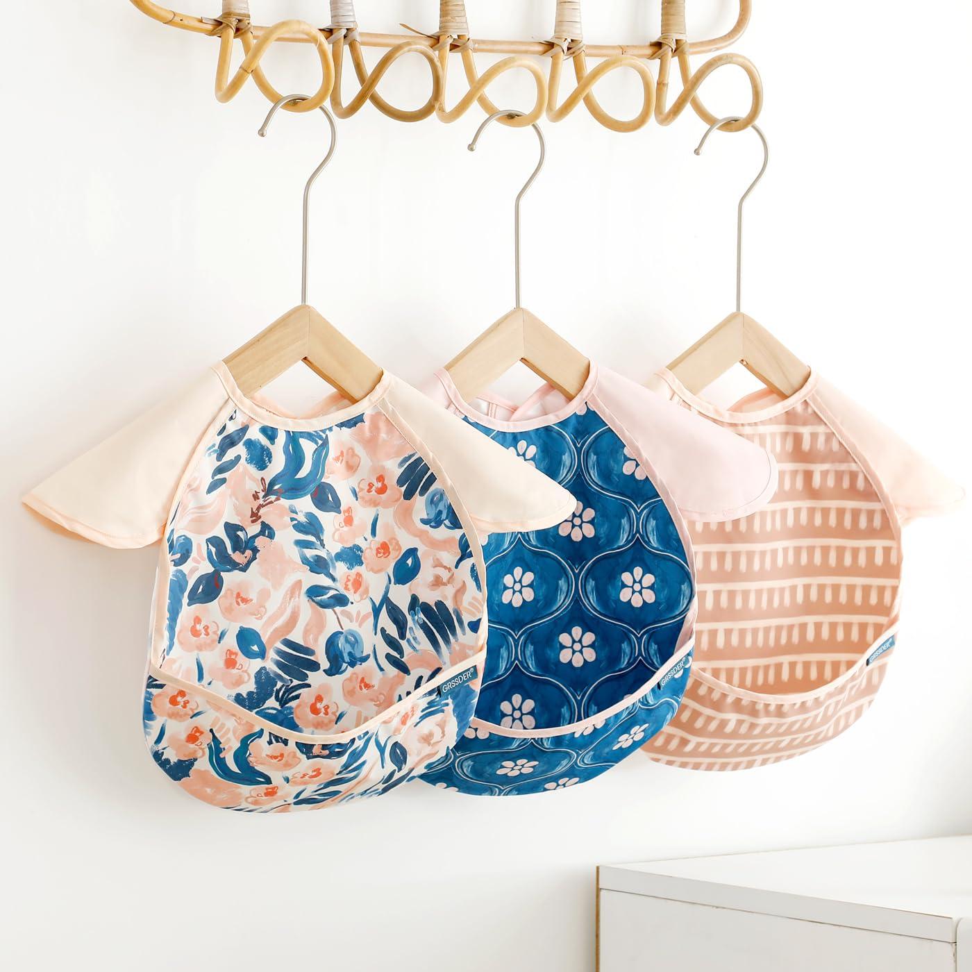 Baberos de Alimentación GRSSDER para Bebés 6-36 Meses, Impermeables