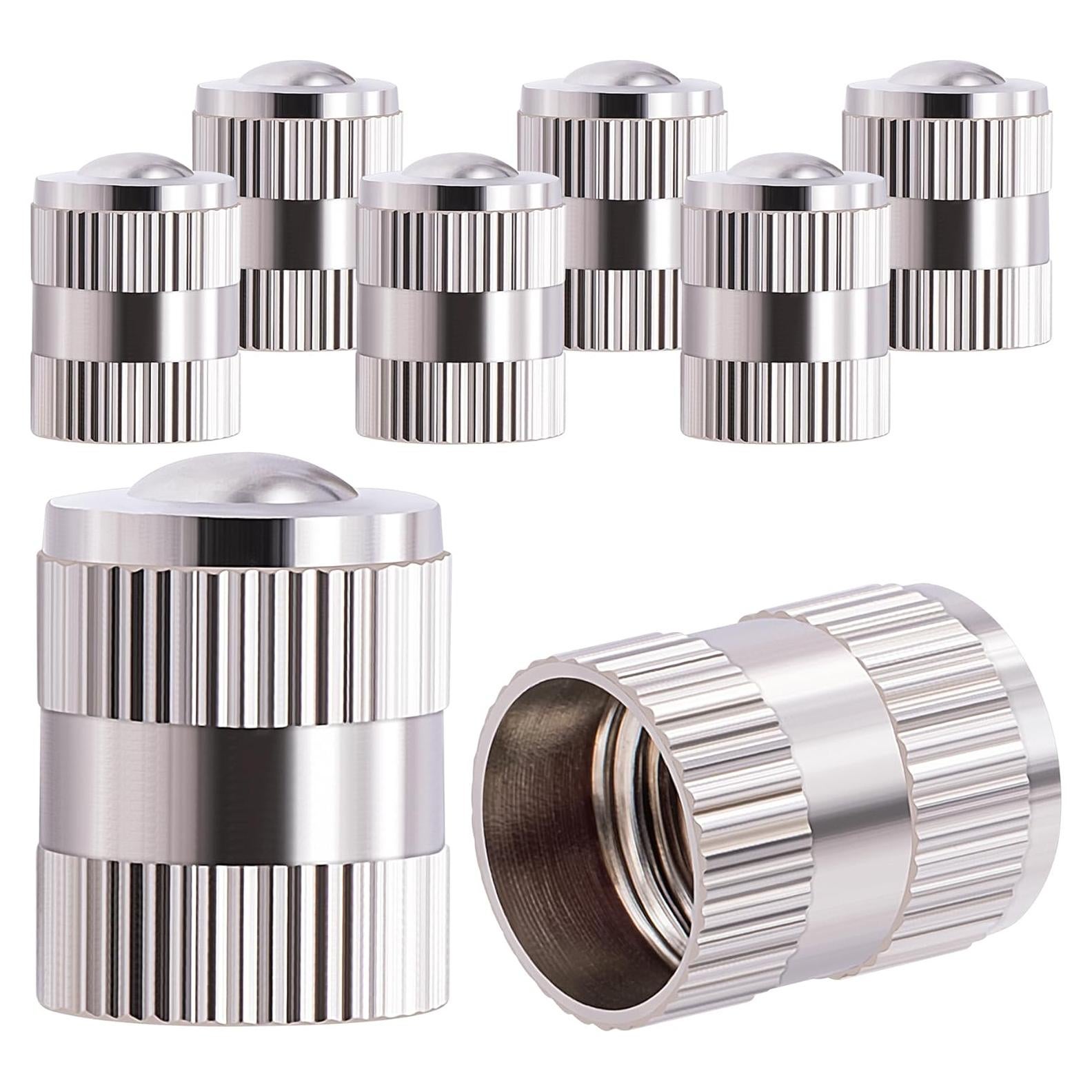 8 Tapones de Válvula de Neumático MEAJOO de Latón y Goma