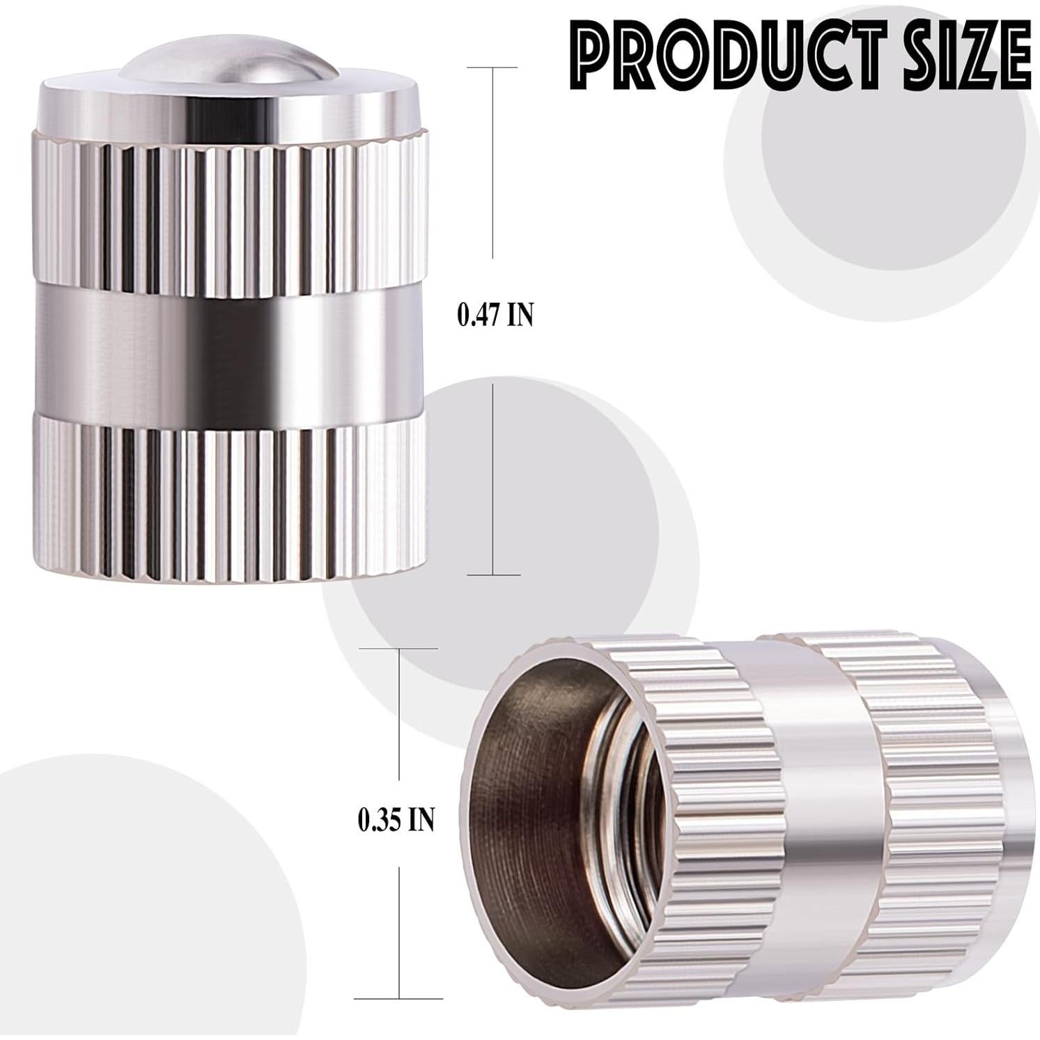 8 Tapones de Válvula de Neumático MEAJOO de Latón y Goma