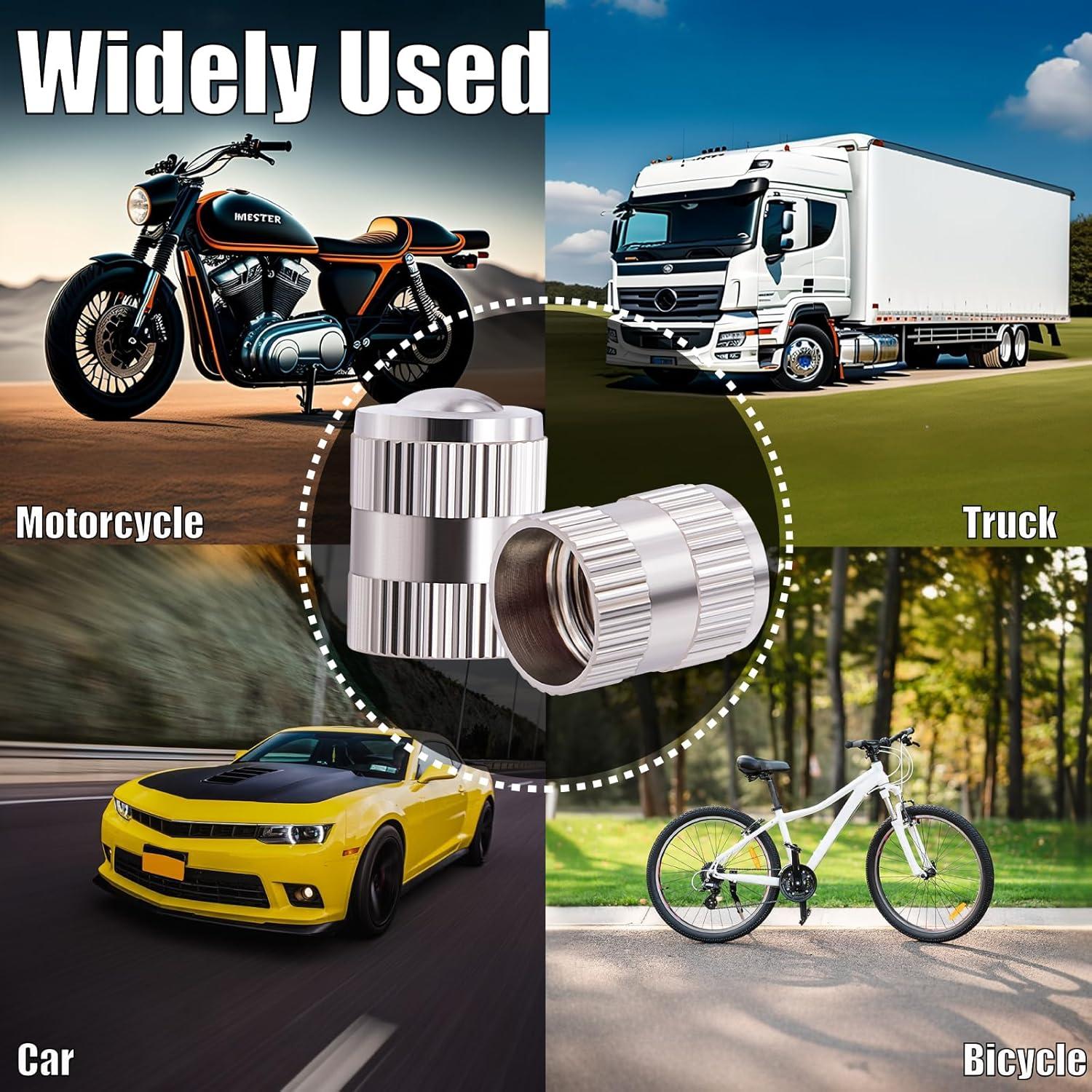 8 Tapones de Válvula de Neumático MEAJOO de Latón y Goma