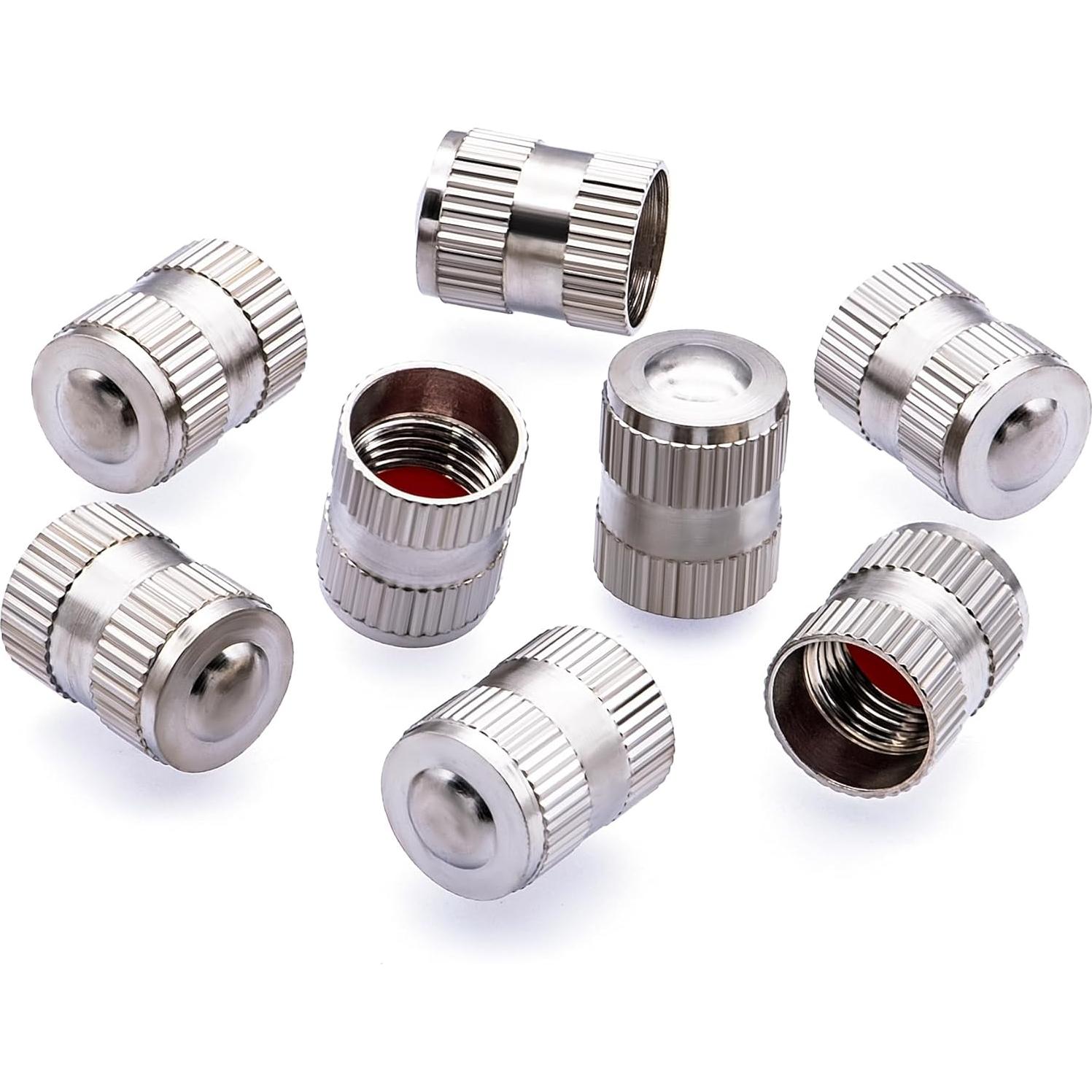 8 Tapones de Válvula de Neumático MEAJOO de Latón y Goma