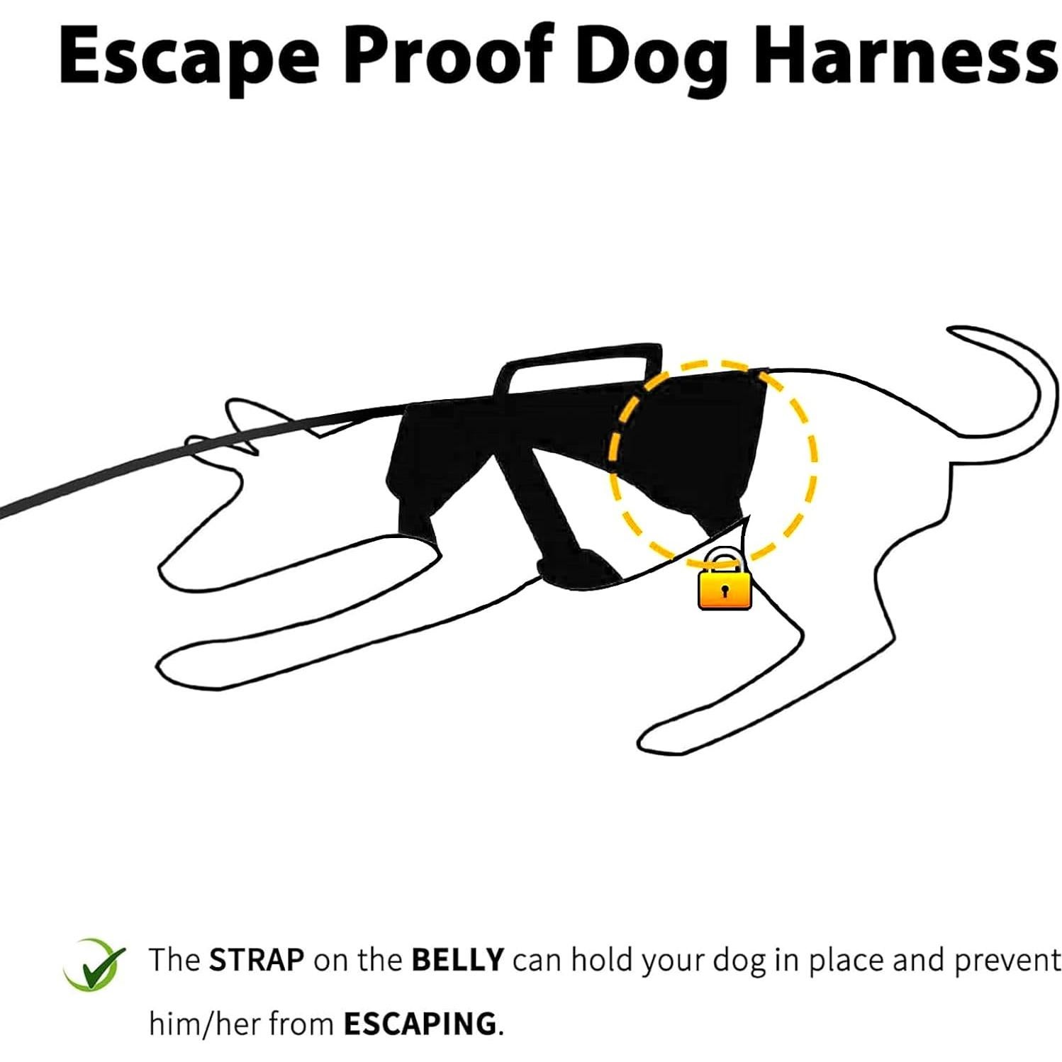 Arnés para Perros Huntboo a Prueba de Escape Negro S