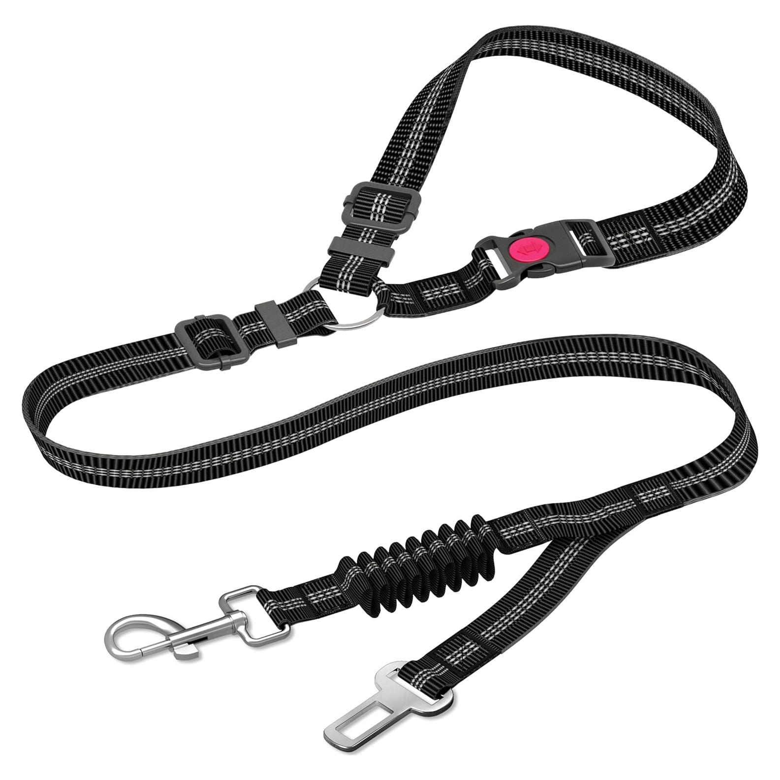 Cinturón de Seguridad para Perros IBazimly Mediano Negro Ajustable