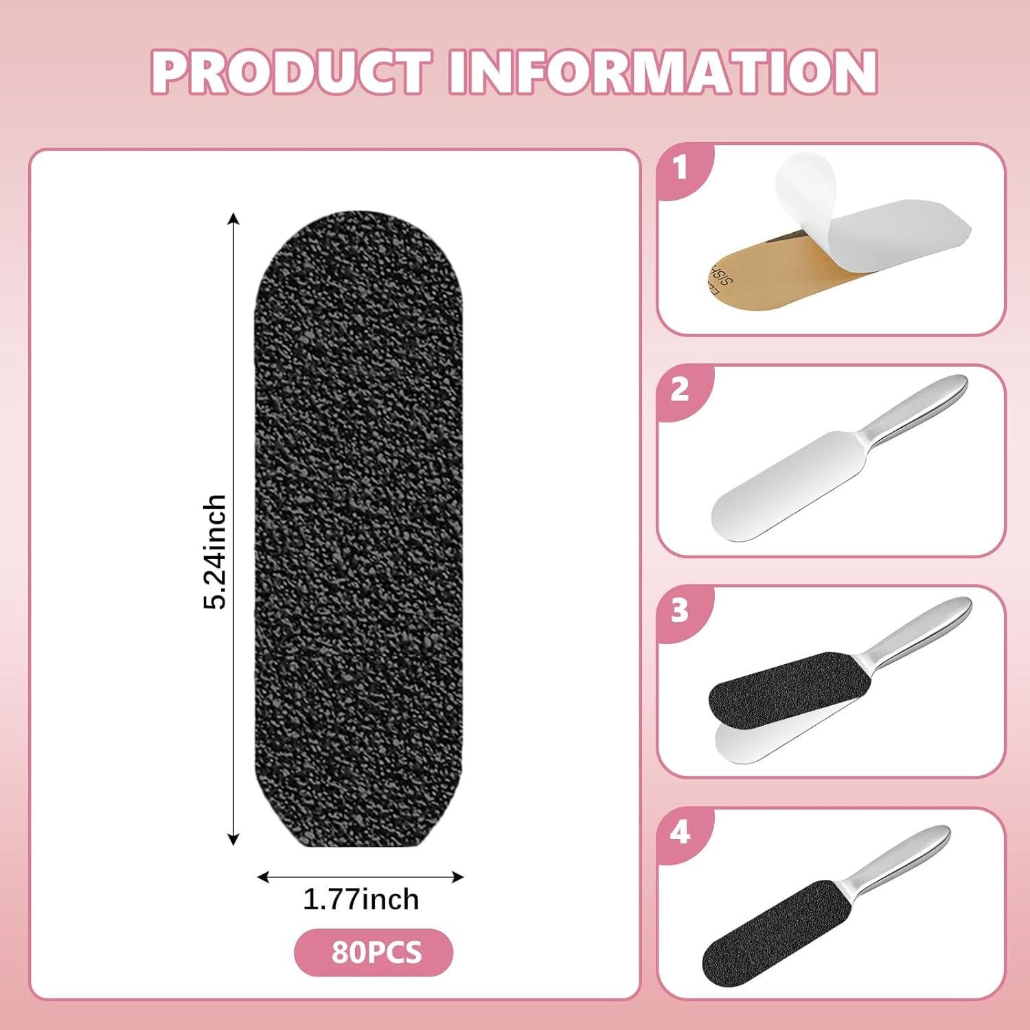 Repuestos de Lima de Pedicura Flutesan 80 Pcs Acero Inoxidable