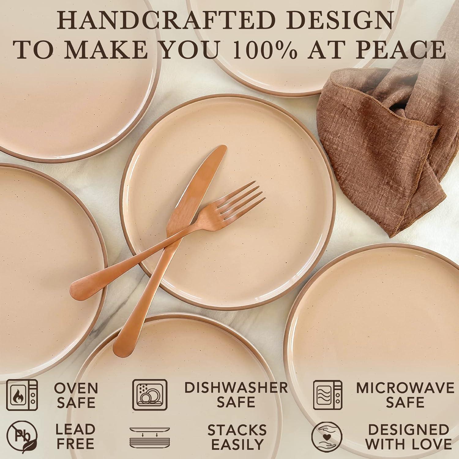 Juego de Platos Planos de Cerámica MORA 20.32 cm - 6 Unidades