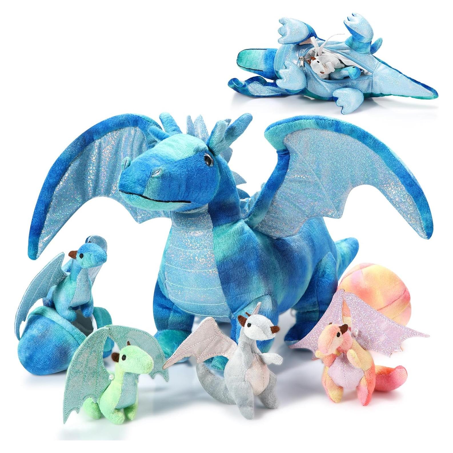 Conjunto de Juguetes de Dragón Deekin 7 Pcs 40 cm Peluche