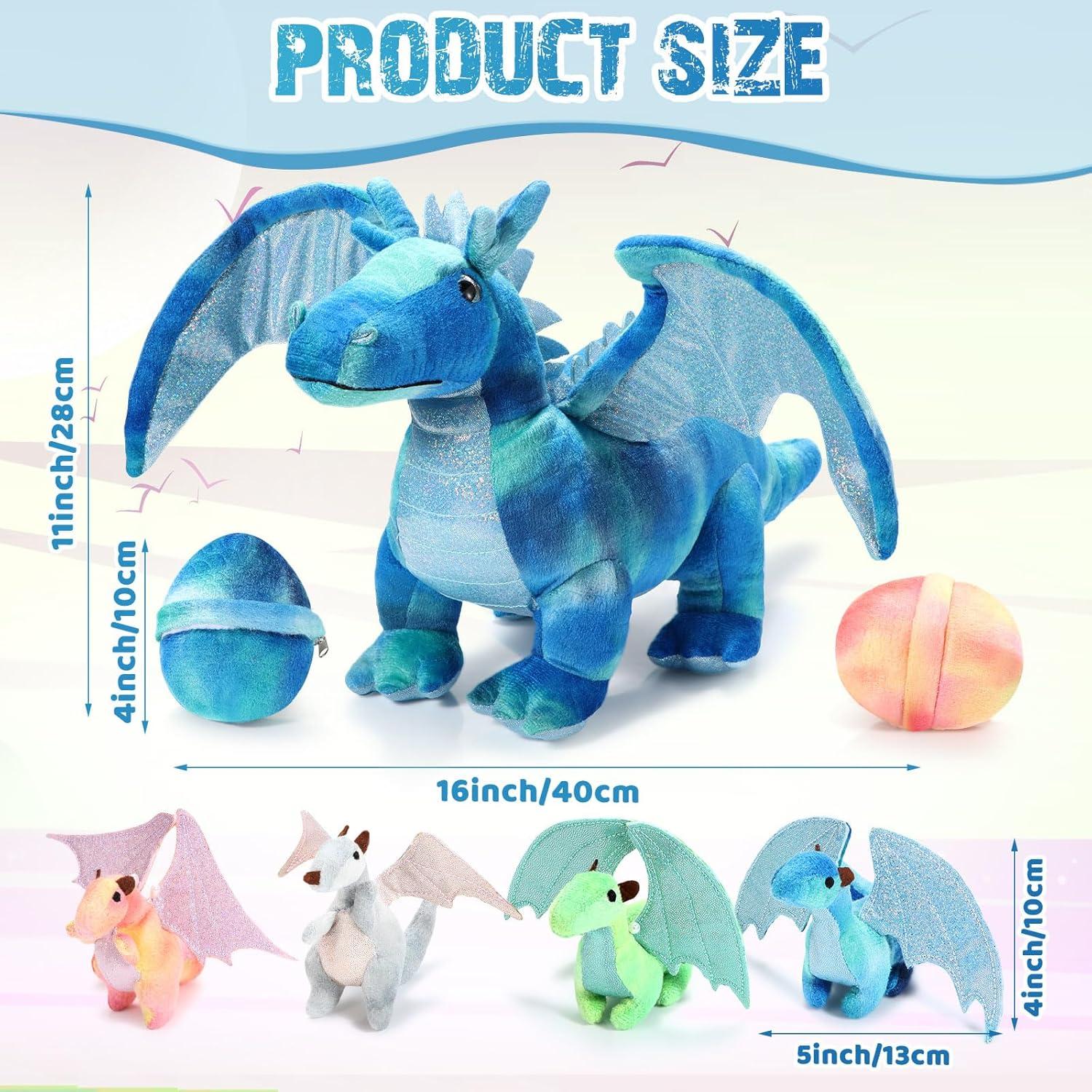 Conjunto de Juguetes de Dragón Deekin 7 Pcs 40 cm Peluche