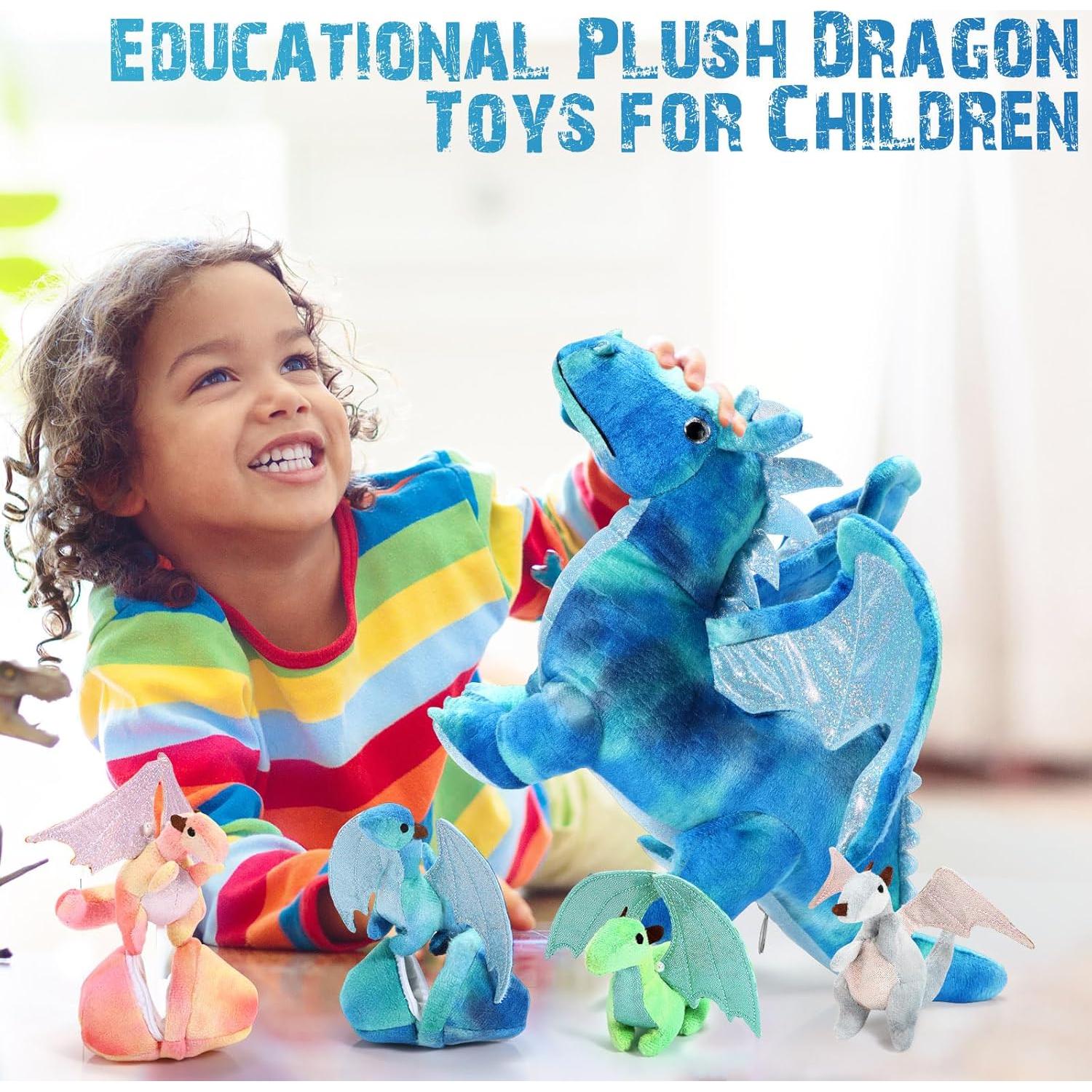 Conjunto de Juguetes de Dragón Deekin 7 Pcs 40 cm Peluche