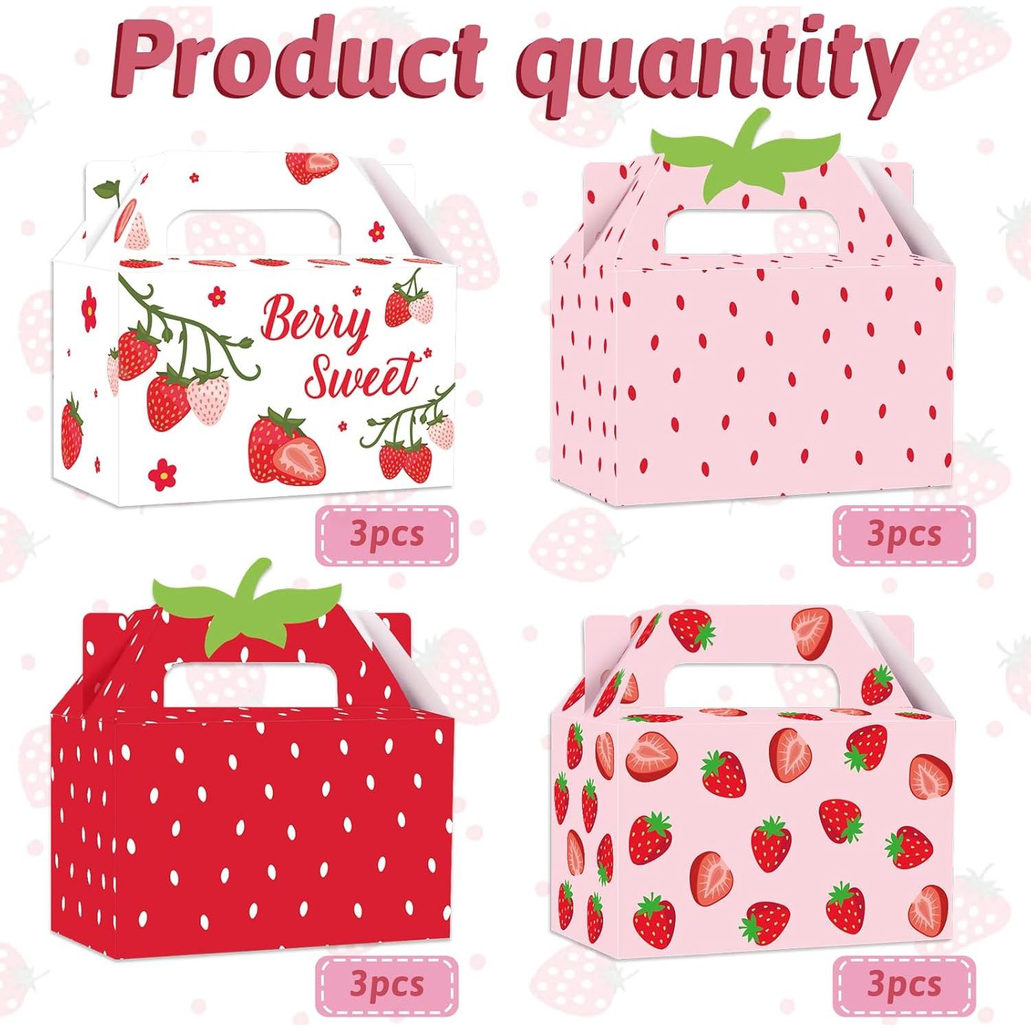 Cajas de Regalo de Fresa GRADESIN - 12 Pcs 16x8.1x9.9 cm