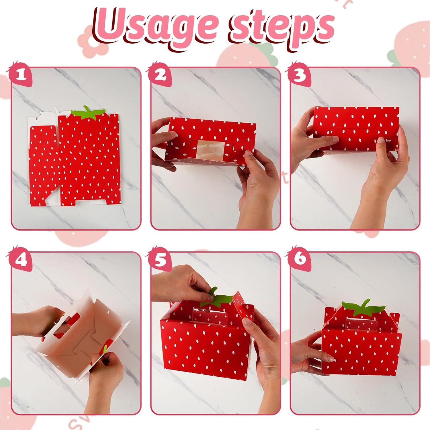 Cajas de Regalo de Fresa GRADESIN - 12 Pcs 16x8.1x9.9 cm