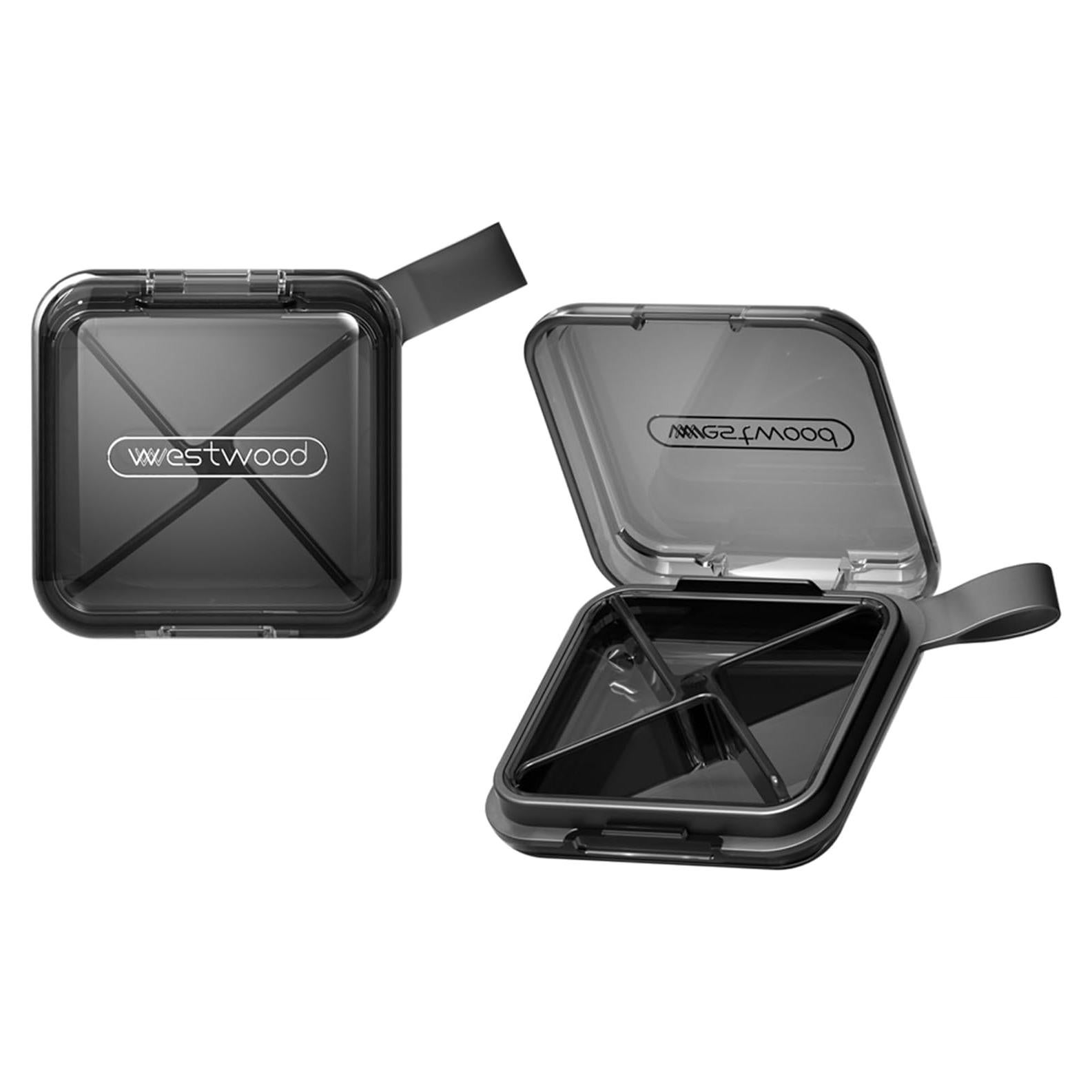 Organizador de Pastillas Gris Crafts Stone, 4 Compartimentos, Portátil