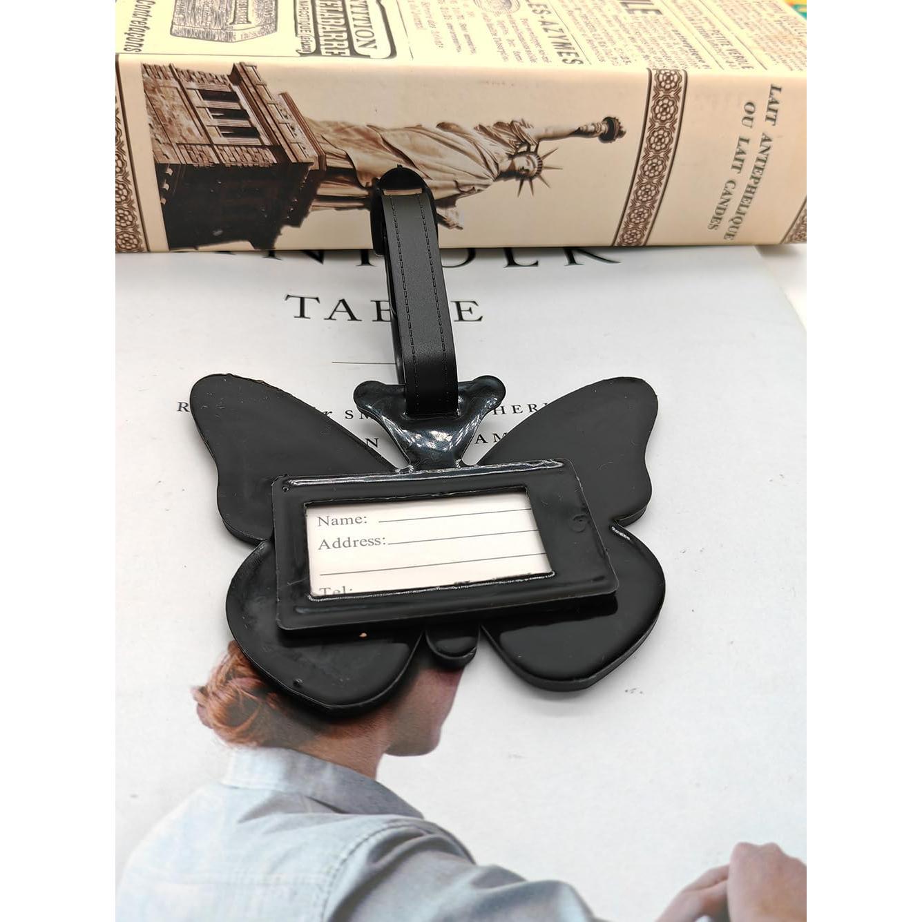 Etiquetas de Equipaje de Silicona Mariposa QFSH Azul