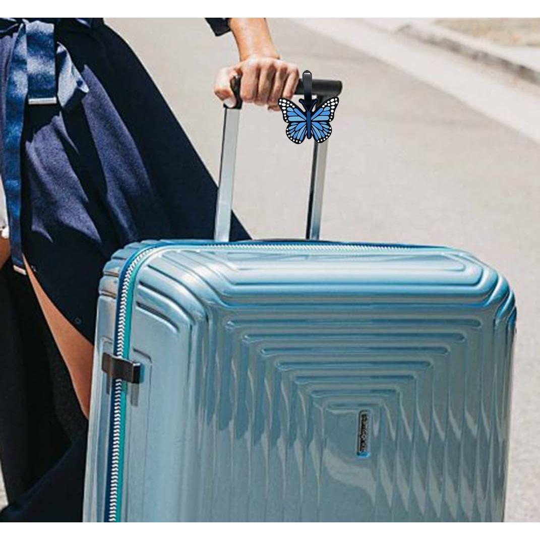 Etiquetas de Equipaje de Silicona Mariposa QFSH Azul