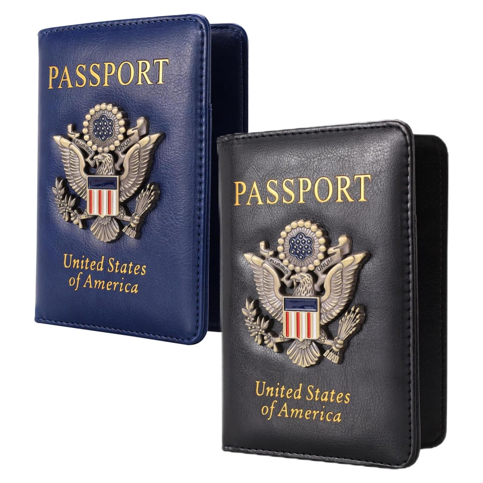 Billetera de Pasaporte XMLINPER con Bloqueo RFID - Azul y Negro