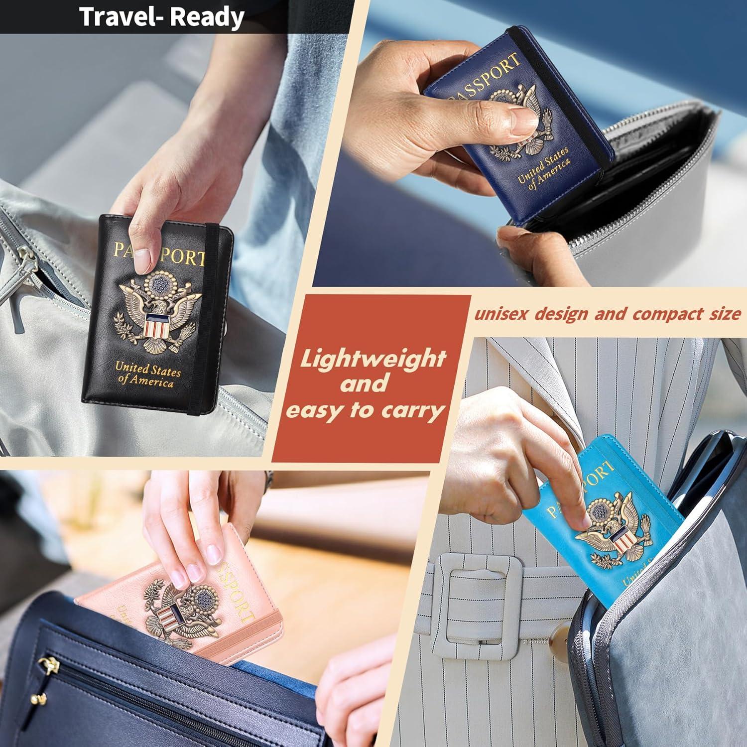 Billetera de Pasaporte XMLINPER con Bloqueo RFID - Azul y Negro