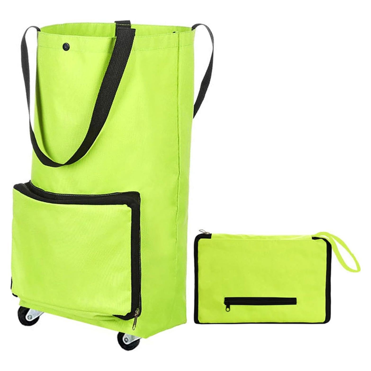 Carrito de Compras Plegable Huntoshon Verde 30L Ruedas 360°