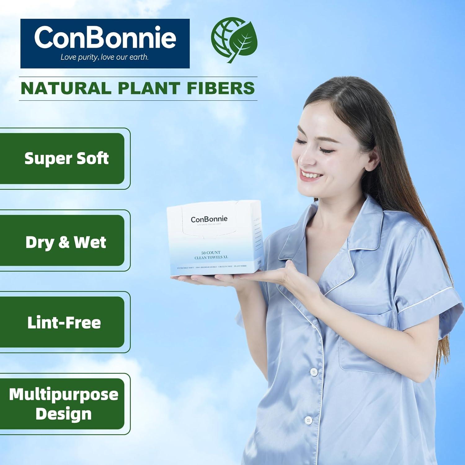 Toallas Faciales Desechables Conbonnie XL 50 Unidades Biodegradables