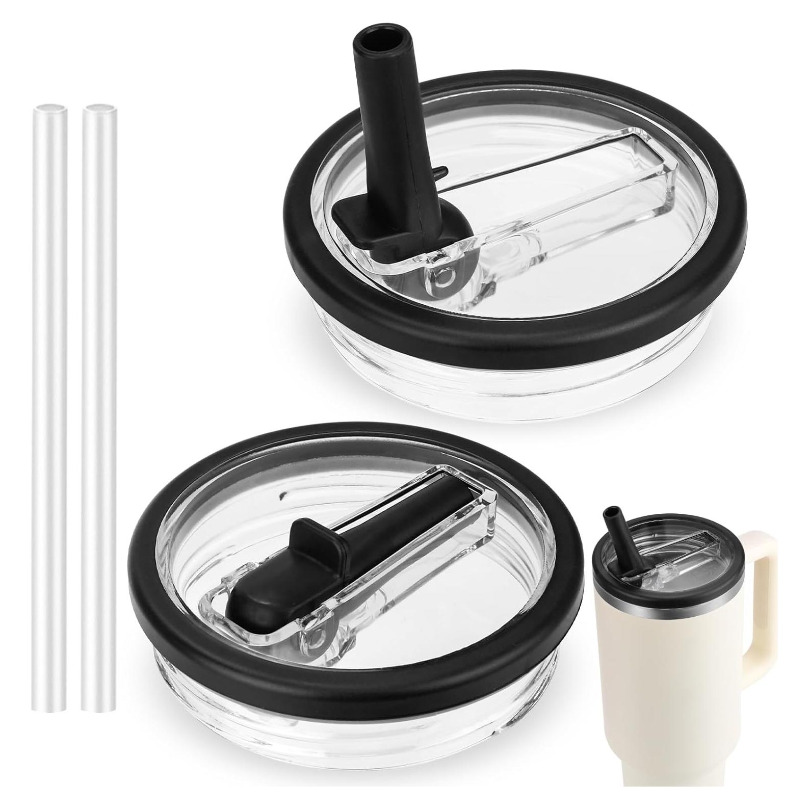 Tapa de Popote Flip JaunniQir para Vaso Stanley 40 oz Negra