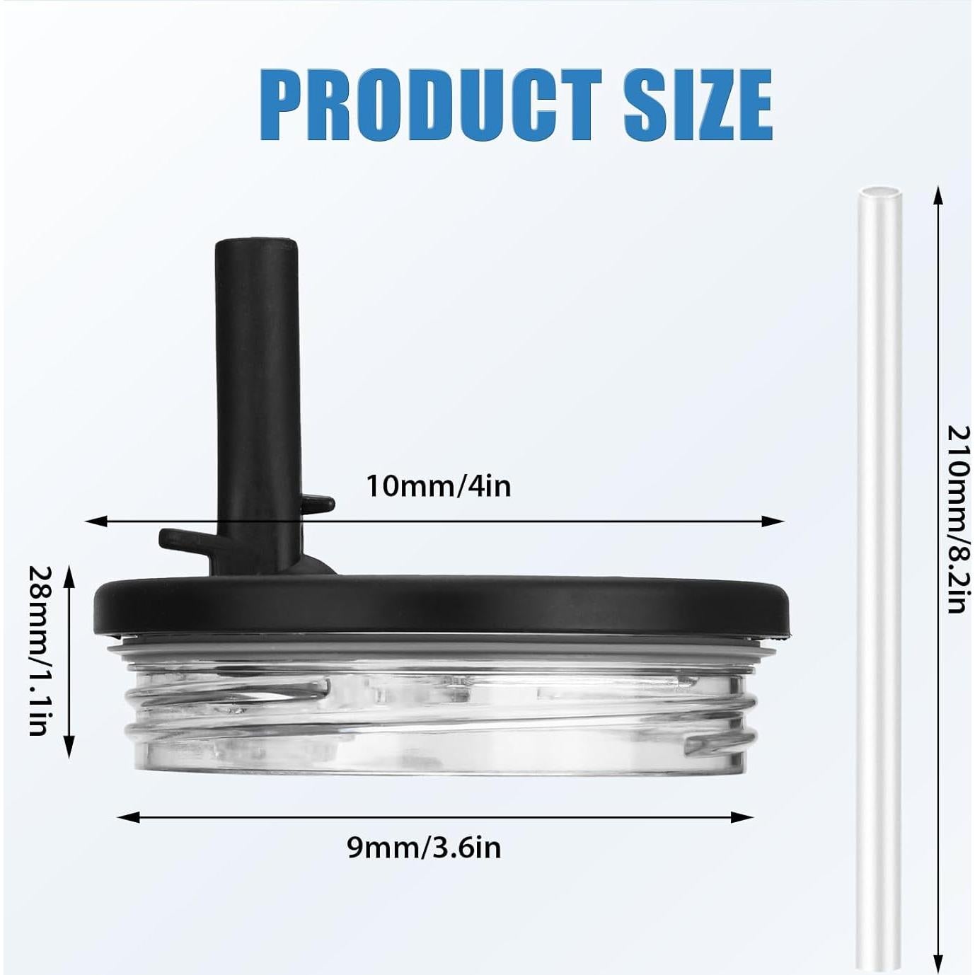 Tapa de Popote Flip JaunniQir para Vaso Stanley 40 oz Negra