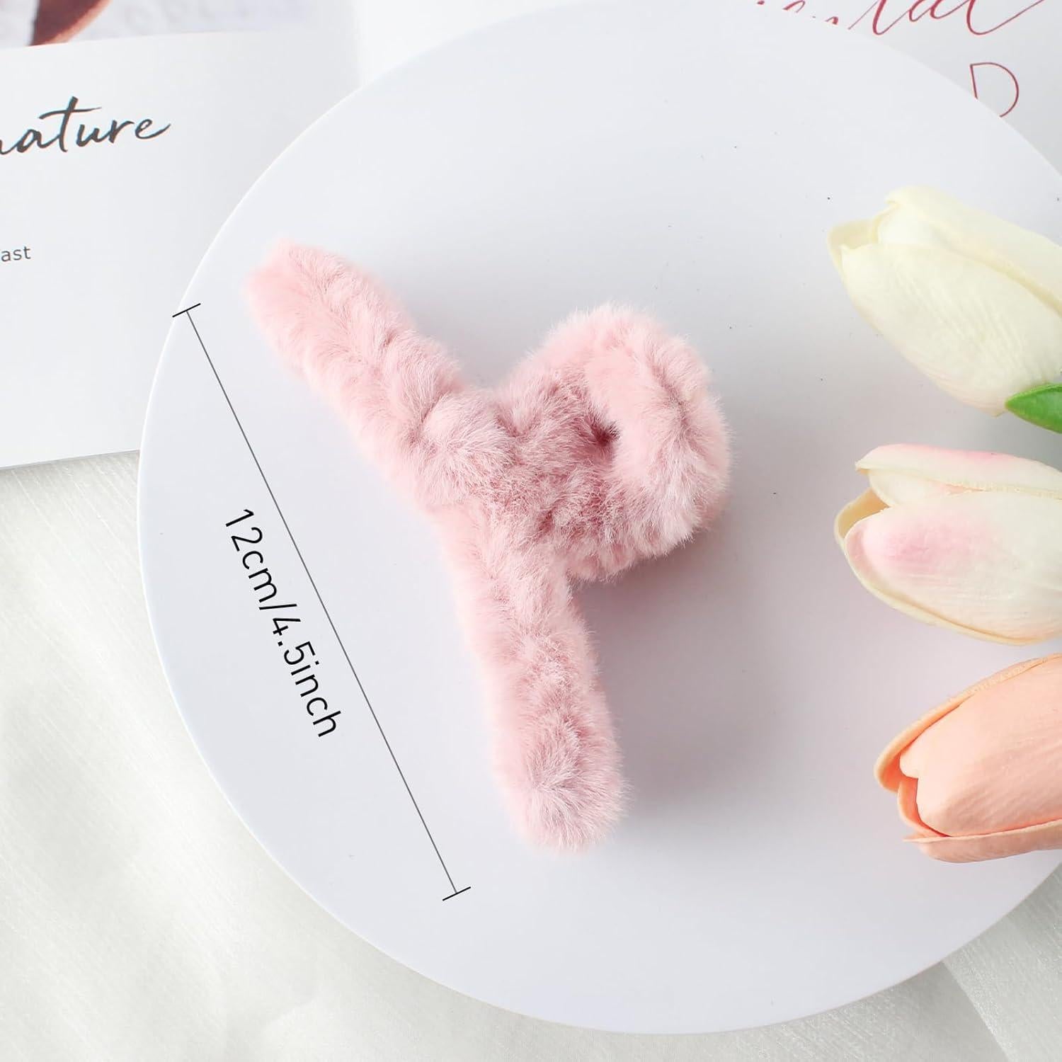 VinBee 4 Clips de Pelo Peludos para Cabello Grueso 11.43 cm