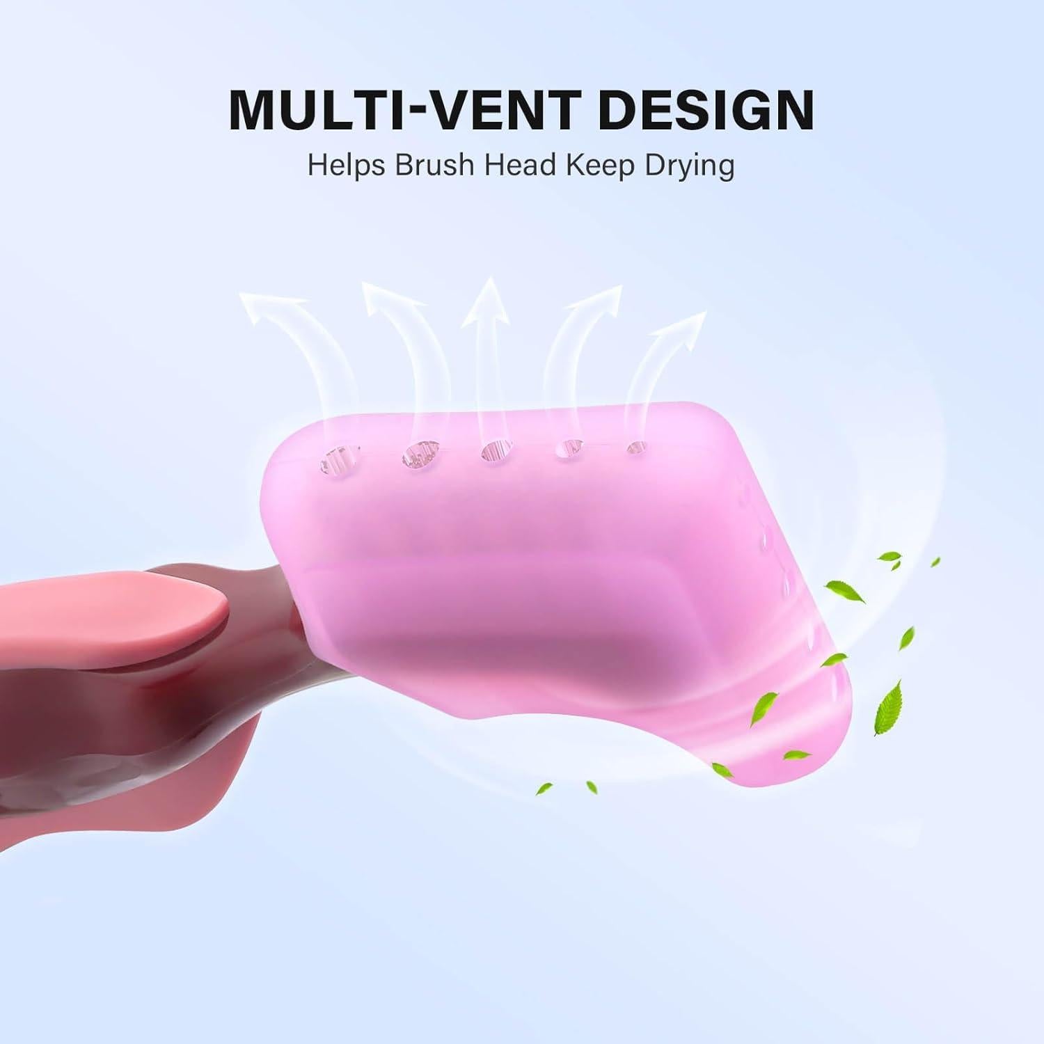 Funda de Cepillo de Dentadura Anbbas 2pcs Silicona Verde y Rosa